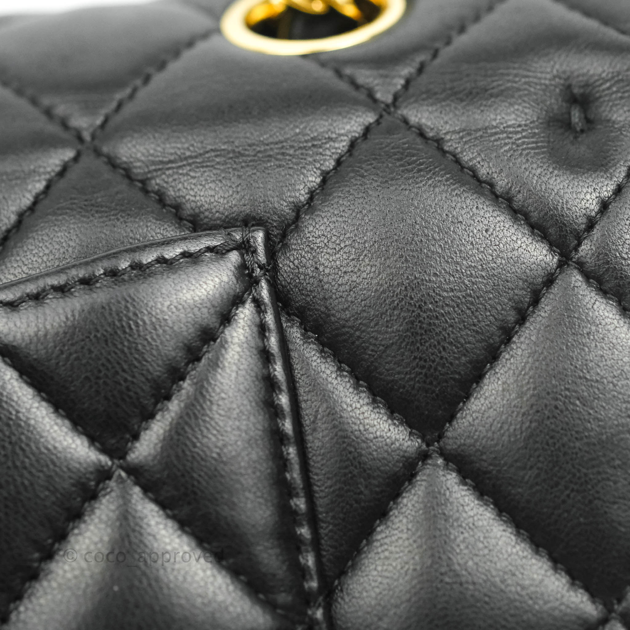 Chanel Classic Medium Double Flap Bag Black Lambskin Leather with Gold Hardware - Luxury Handbag for Women, Perfect for Evening Events & Special Occasions