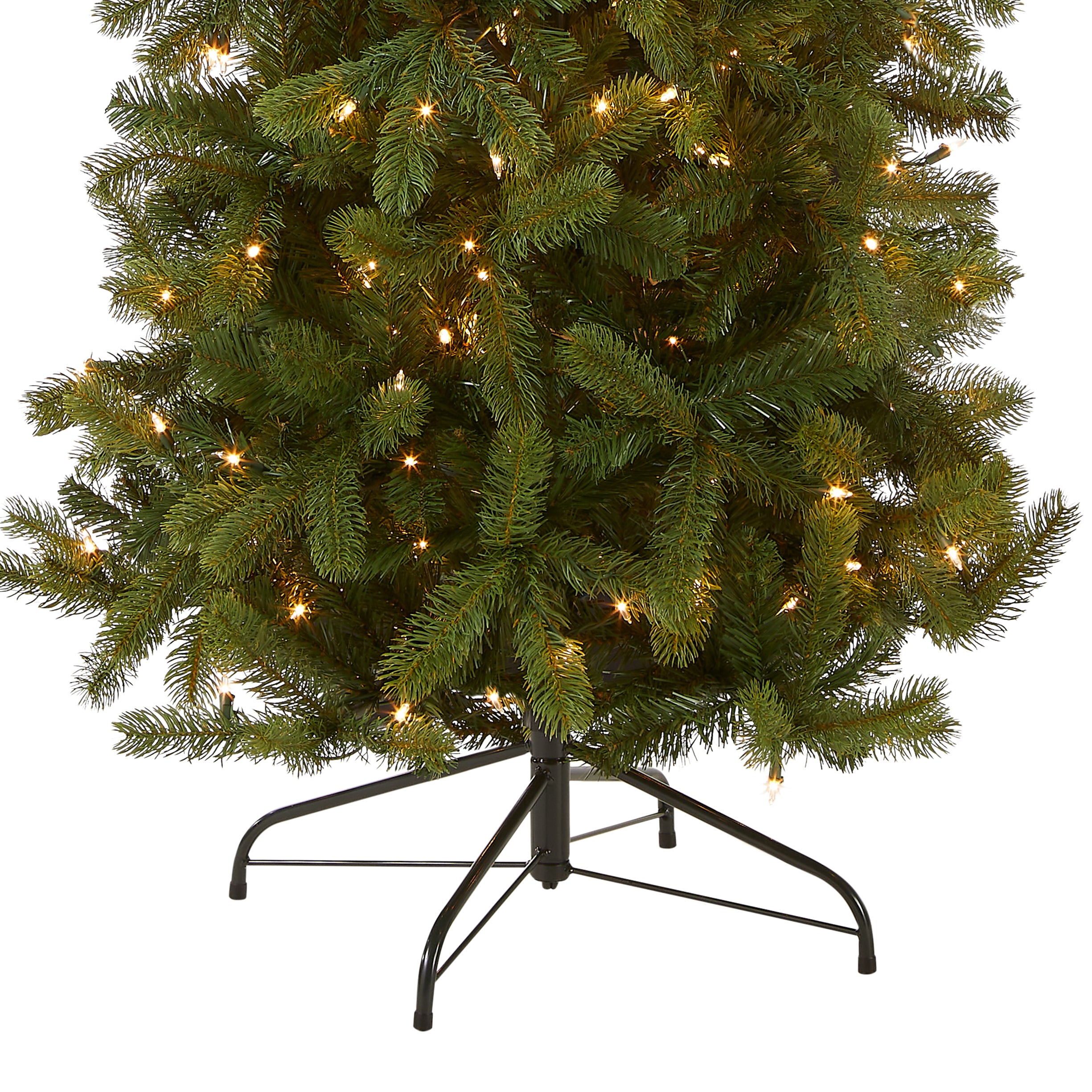 6.5 ft Pre-Lit Downswept Douglas Fir Pencil Slim Christmas Tree with 300 Clear LED Lights - Perfect for Small Spaces & Holiday Decor
