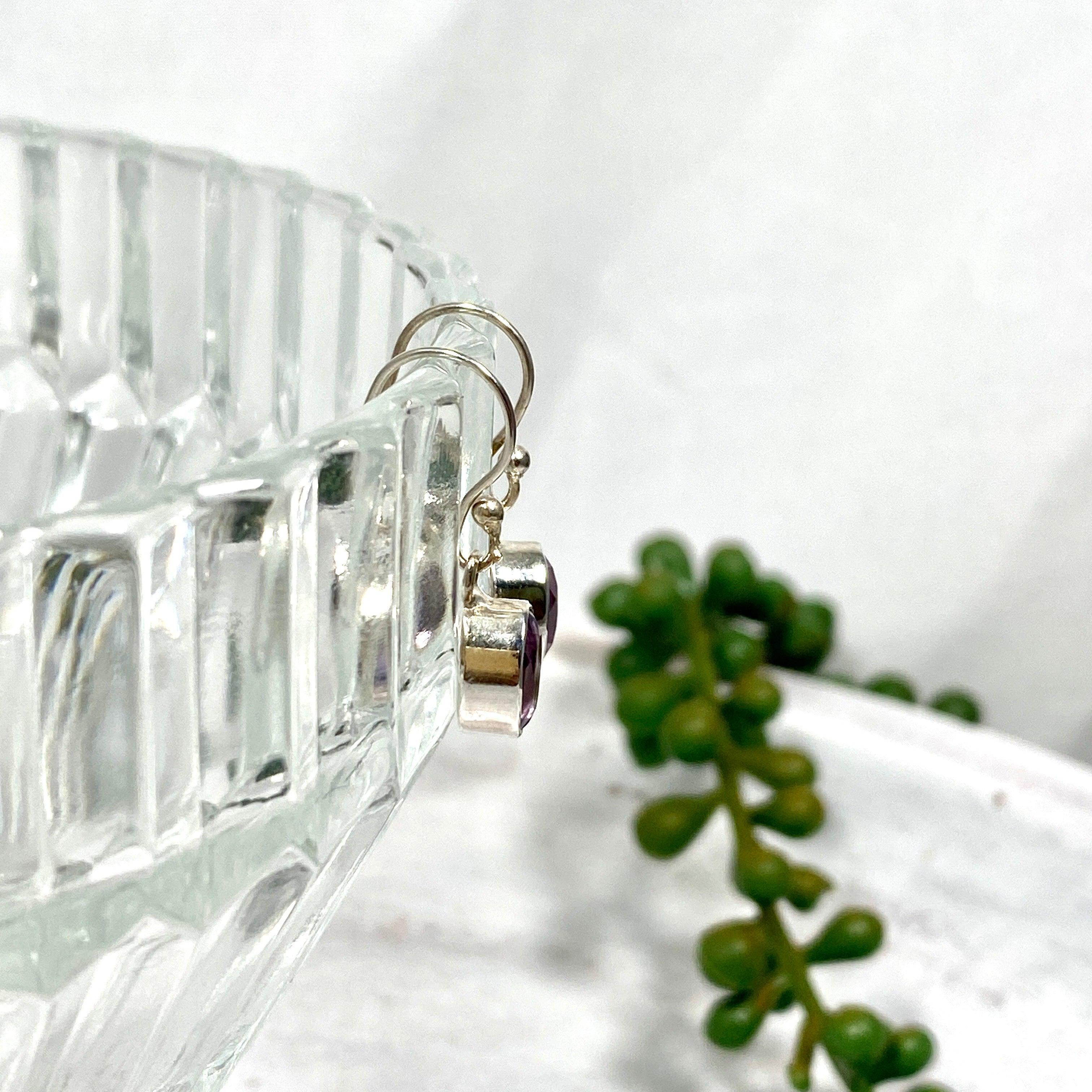 Amethyst Petite Oval Faceted Earrings R2363 AMO – Elegant Purple Gemstone Jewelry for Women, Perfect for Parties, Weddings & Daily Wear