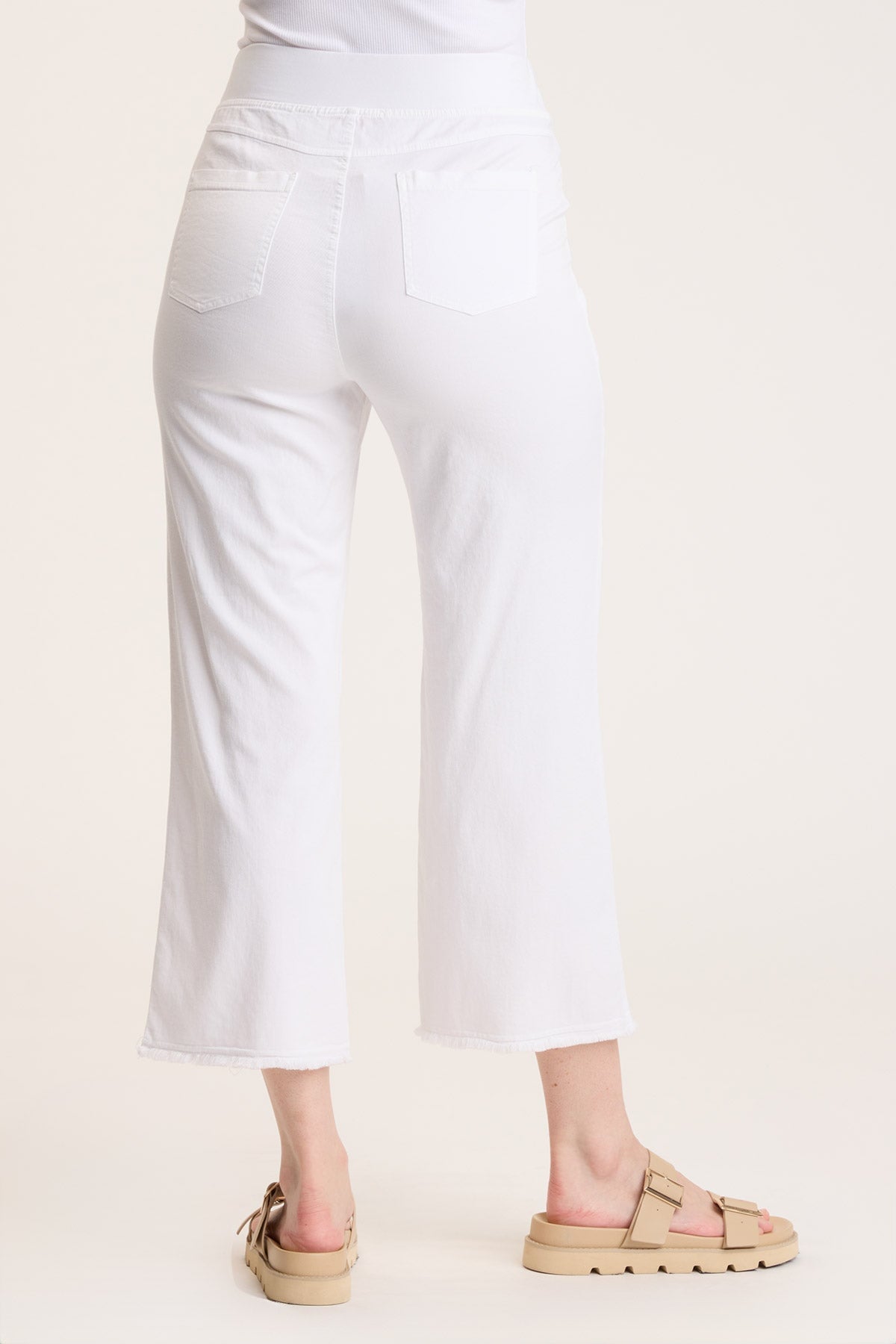 Lorilei Women's High-Waisted White Pants - Comfortable Stretch Work Pants for Office, Business Casual & Everyday Wear