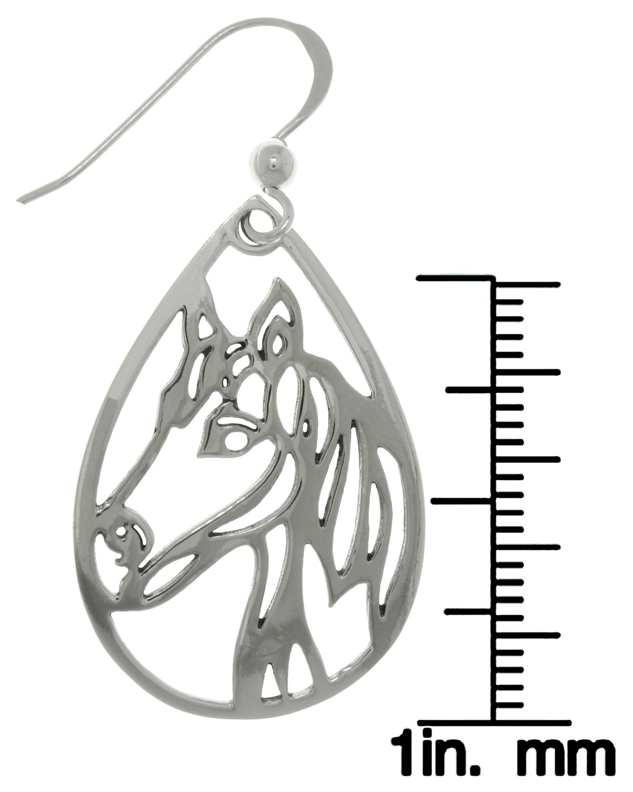 Sterling Silver Horse Profile Teardrop Dangle Earrings for Women - Elegant Animal Jewelry Gift for Equestrian Lovers - Perfect for Western Rodeo, Horseback Riding & Country Fashion