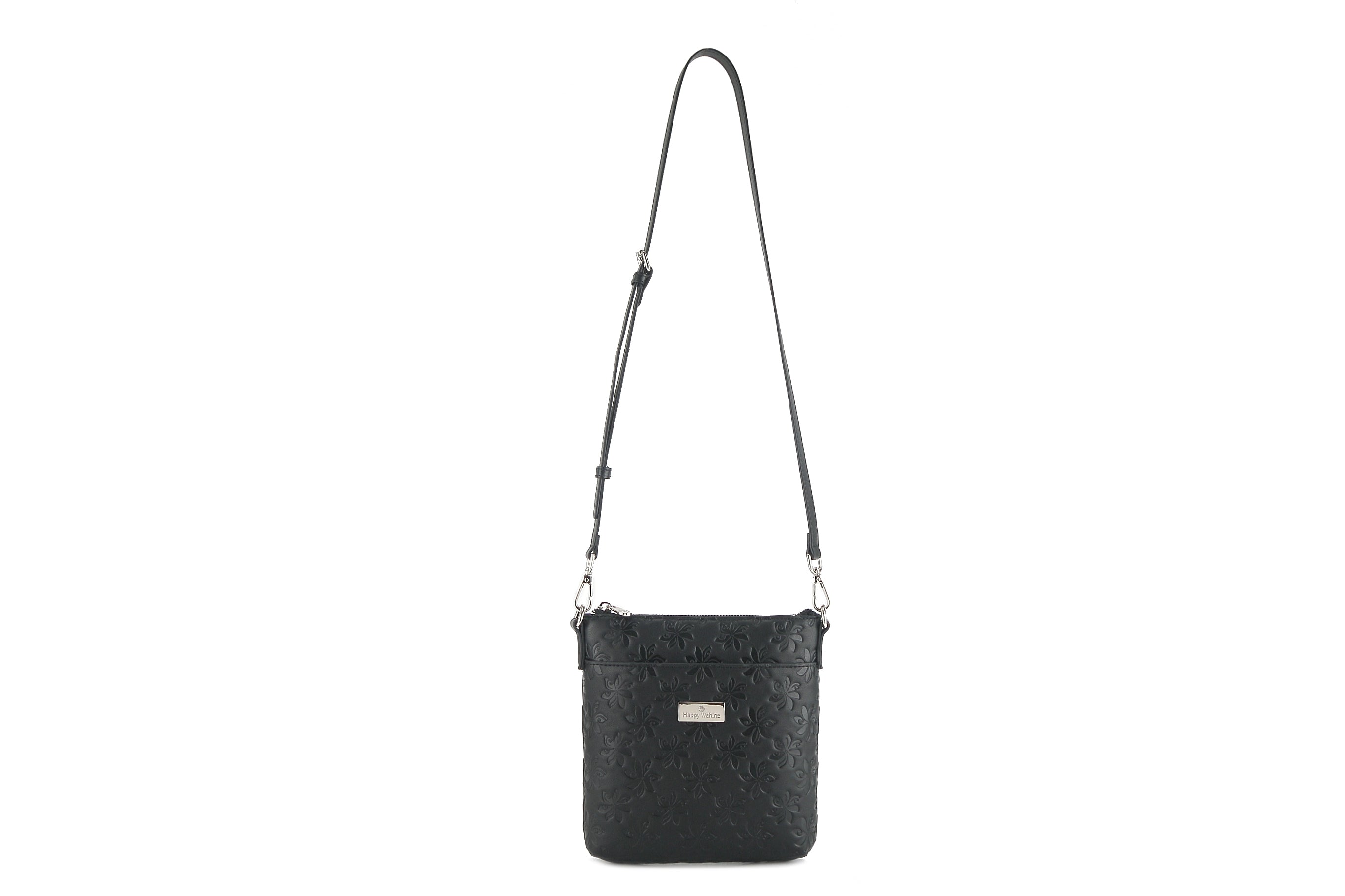 Lisa Tiare Embossed Black Crossbody Bag for Women - Stylish Shoulder Purse with Adjustable Strap, Perfect for Work, Travel & Everyday Use