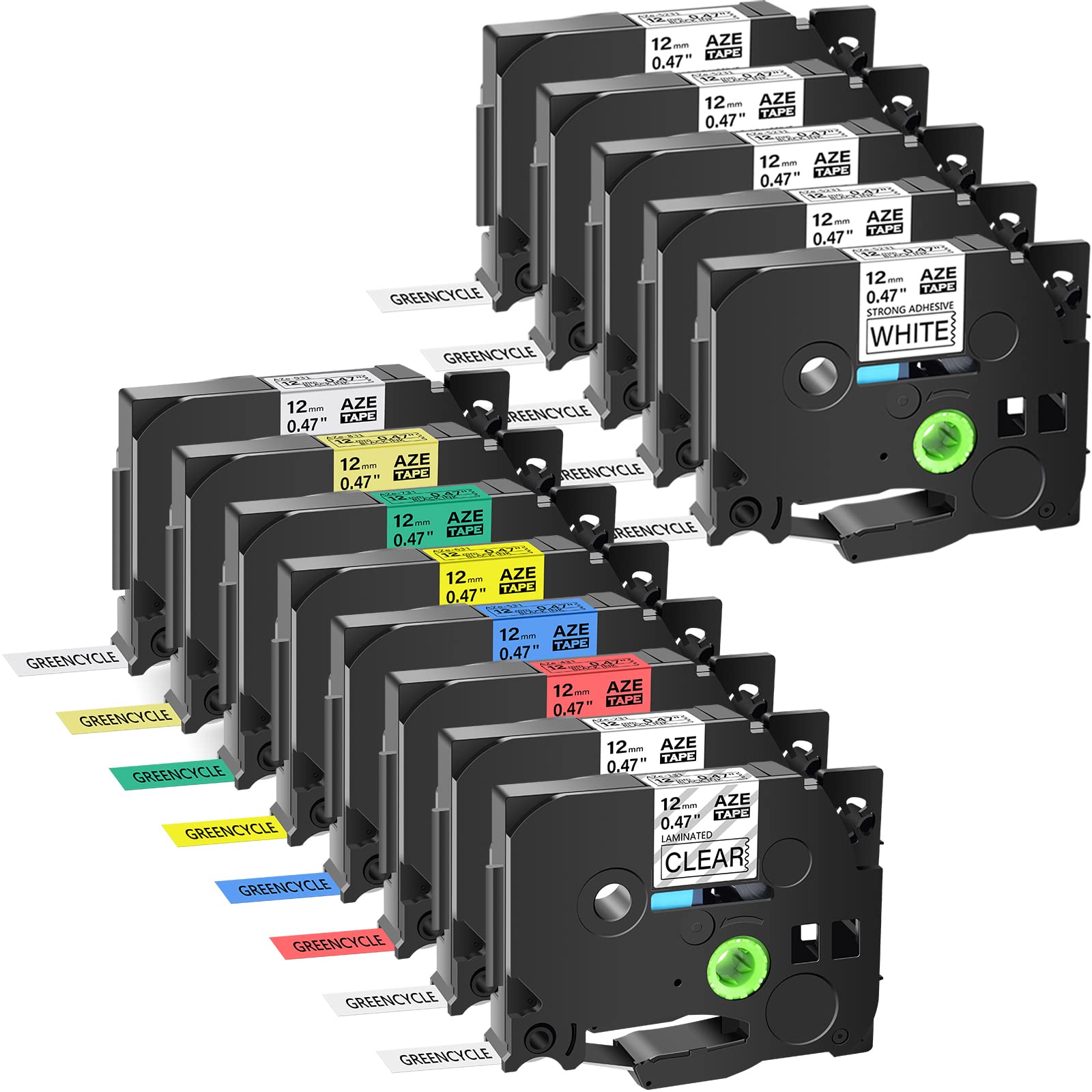 GREENCYCLE Compatible Brother P-Touch TZE-S231 TZe 231 12mm 0.47