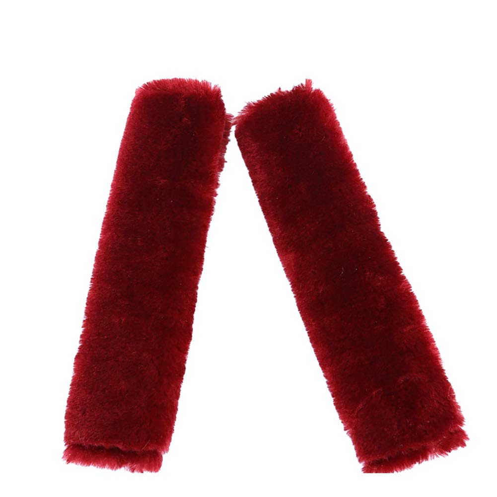 LUYANhapy9 Universal Car Seat Belt Shoulder Pads - 1 Pair Soft Plush Protection Covers for Comfort & Safety (Wine Red) | Interior Accessories & Decorative Gift for Cars, SUVs, Trucks | Perfect for Long Drives & Daily Commutes