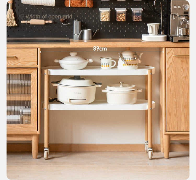 Solid Oak Wood Ultra-Thin Multi-Function Sideboard Buffet Cabinet - Perfect for Dining Room Storage, Kitchen Organization & Living Room Decor