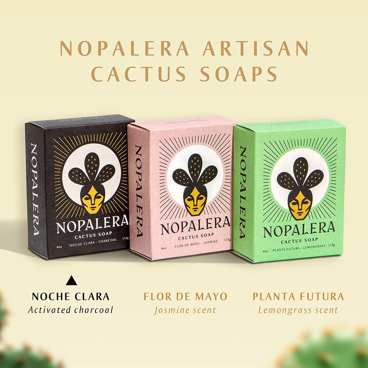 Nopalera Charcoal Bar Soap with Sage & Eucalyptus Essential Oils - Natural Vegan Body & Face Cleanser for Moisturizing & Exfoliating, 4 oz | Deep Cleansing for Acne-Prone Skin & Daily Detox