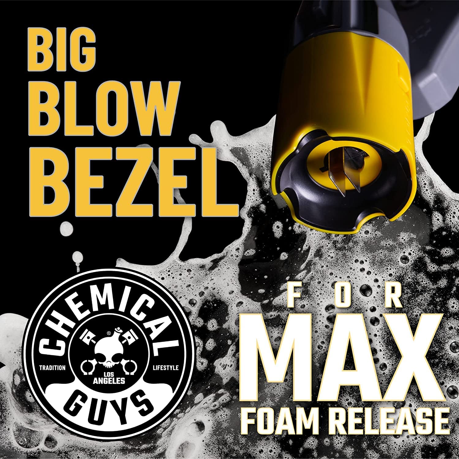 Chemical Guys Big Mouth Max Release Foam Cannon with Blueberry Snow Foam Car Wash Soap (64 fl oz & 34 oz Bundle) - Pressure Washer Attachment for Car, Home & Boat Washing - Creates Thick Foam for Deep Cleaning & Shine