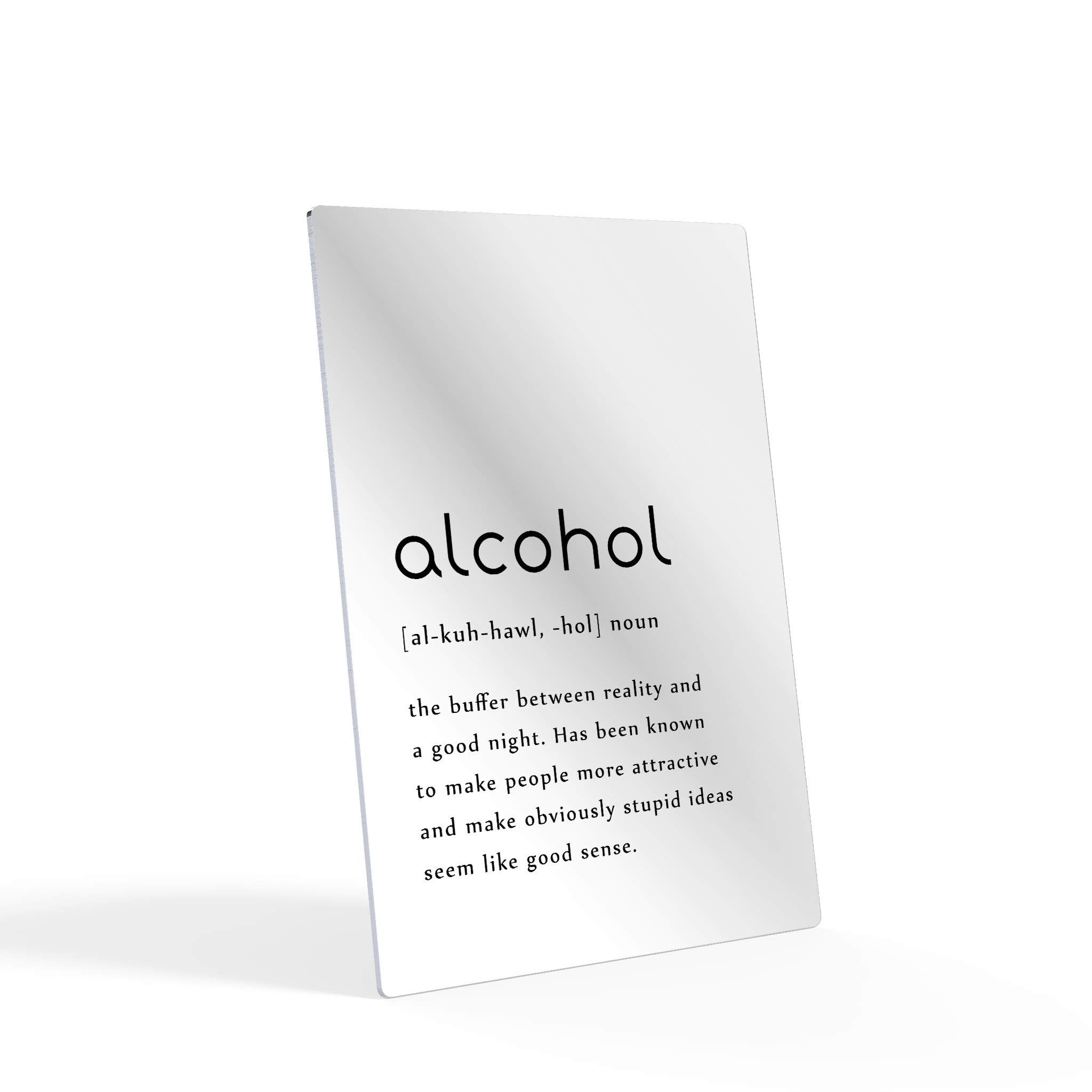 HB Art Design Noun Dictionary Alcohol Definition Metal Print Wall Art - 40x30 Inch Funny Quote Sign for Office, Farmhouse, Bathroom, Kitchen, Bedroom & Living Room Decor | Perfect Gift for Home & Bar Accessories