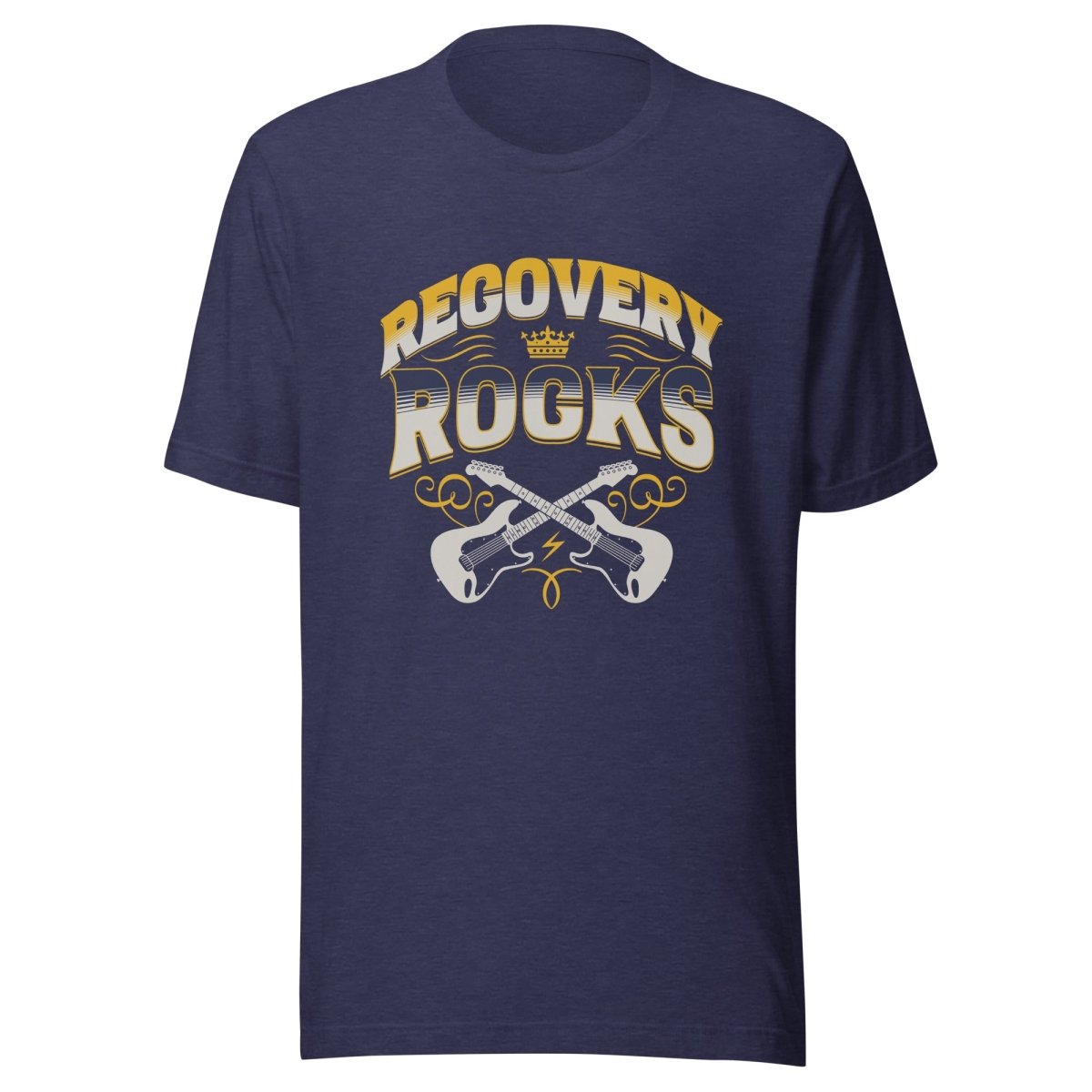 Recovery Rocks T-Shirt | Motivational Guitar Design for Music Lovers & Addiction Recovery - Perfect for Concerts, Support Groups & Everyday Wear