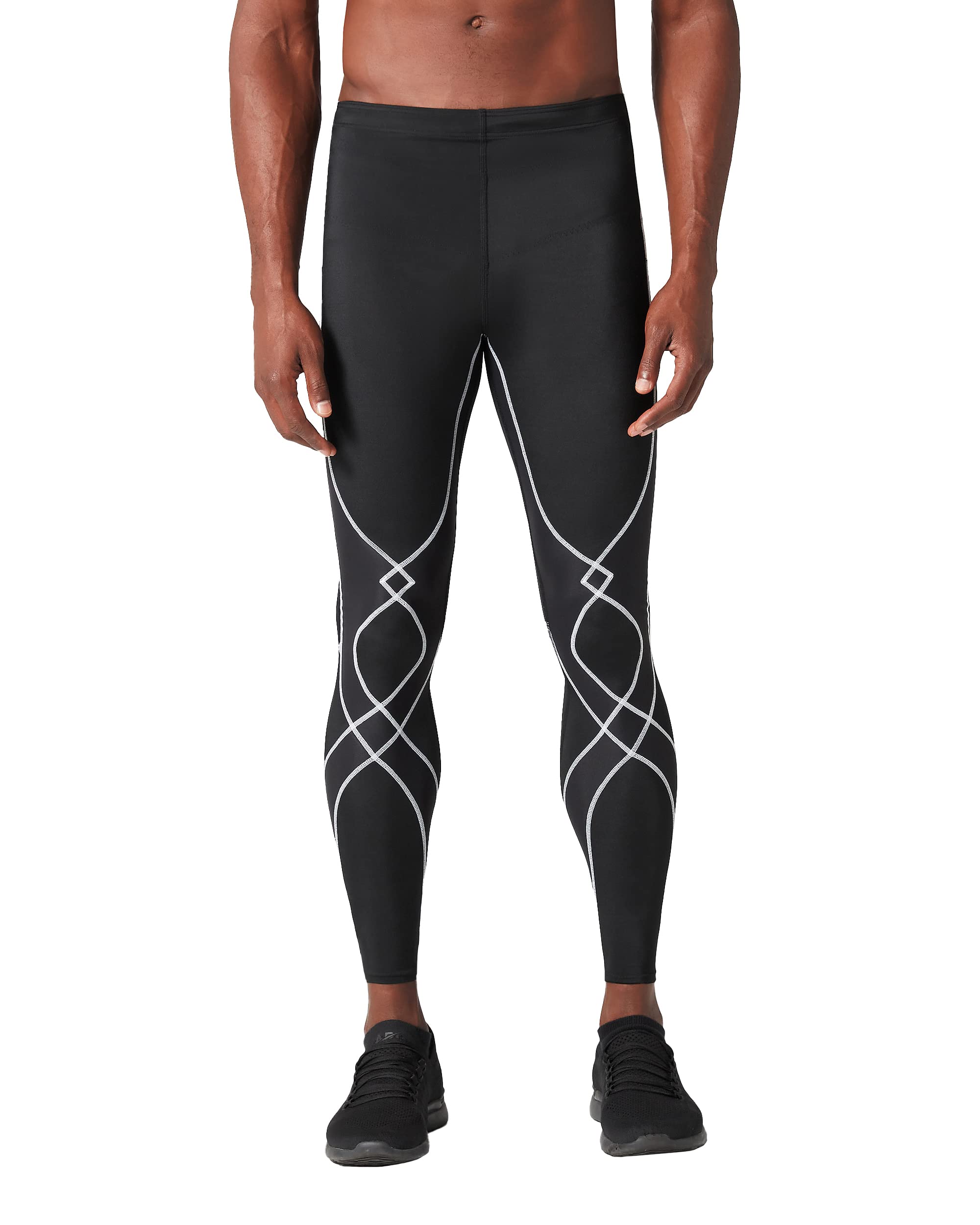 CW-X Men's Stabilyx Joint Support Compression Tights - High Performance Workout & Running Pants for Knee & Muscle Stability - Ideal for Cross Training, Marathon & Gym Sessions