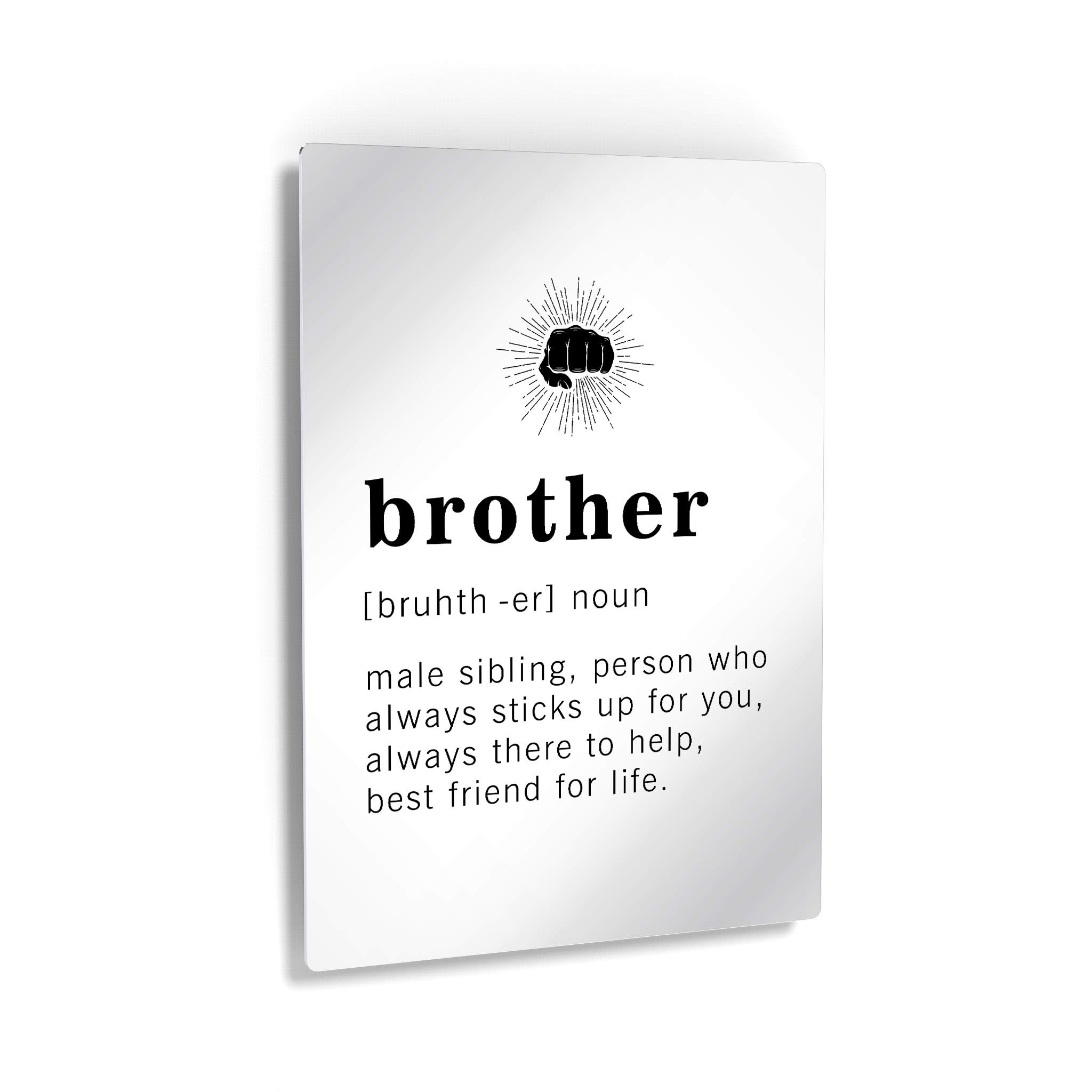 Funny Noun Dictionary Definition of Brother Metal Print - Inspirational Quote Sign for Office, Living Room, Bedroom & Bathroom - Ready to Hang Wall Art Home Decor - Made in USA (36x24) - Perfect for Gifts, Housewarming & Family Spaces