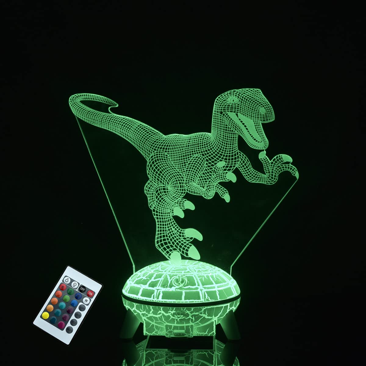 JSDECOR 3D Dinosaur Night Light - 7 Color Changing USB LED Desk Lamp with Touch Control, Kids Room Decor, Birthday Gift for Boys & Girls | Perfect for Bedroom, Nursery, Study Room & Home Decoration
