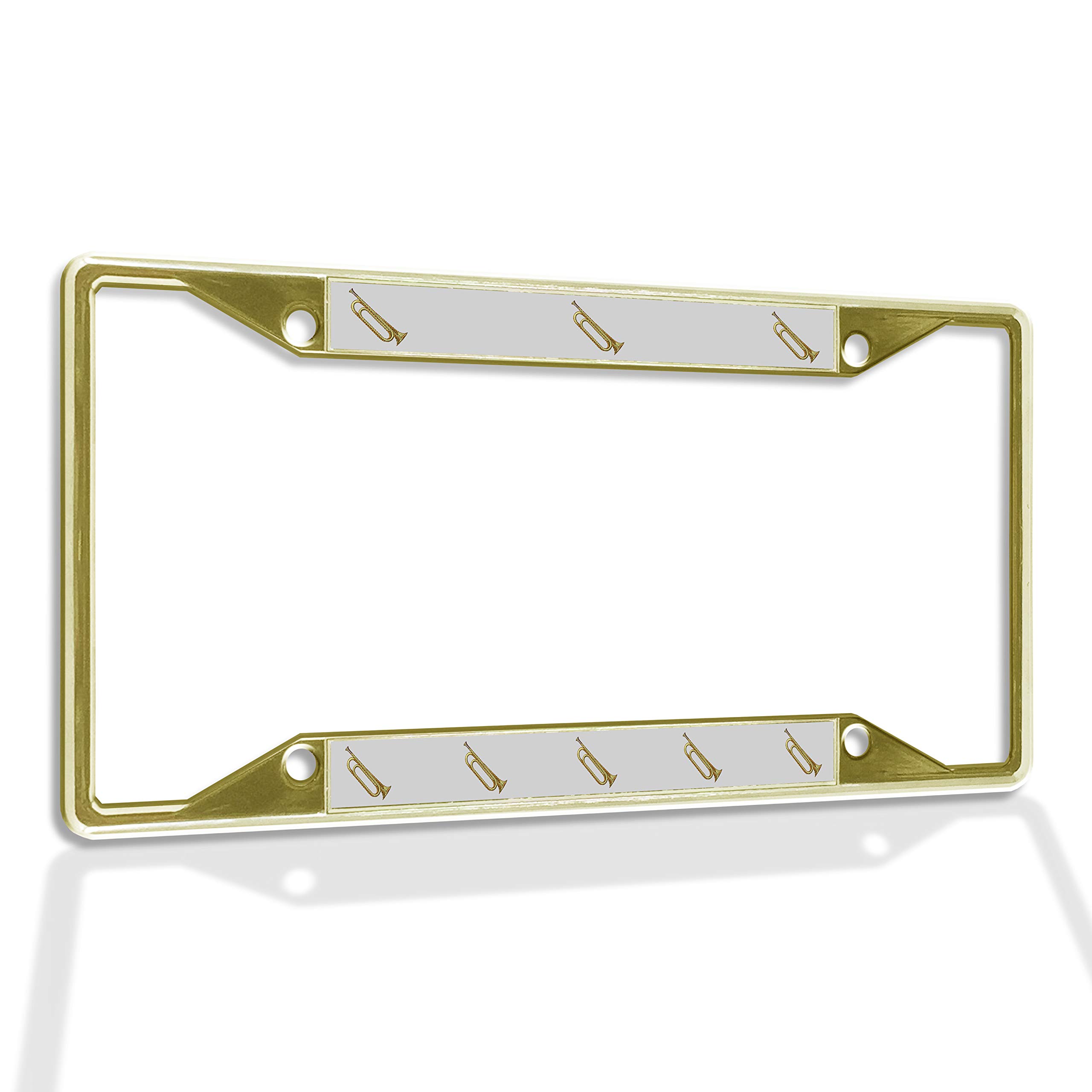 Premium Metal Insert License Plate Frame - Weatherproof & Durable Car Accessory with 4 Solid Holes (Gold Finish) - Perfect for Cars, Trucks & SUVs in All Weather Conditions