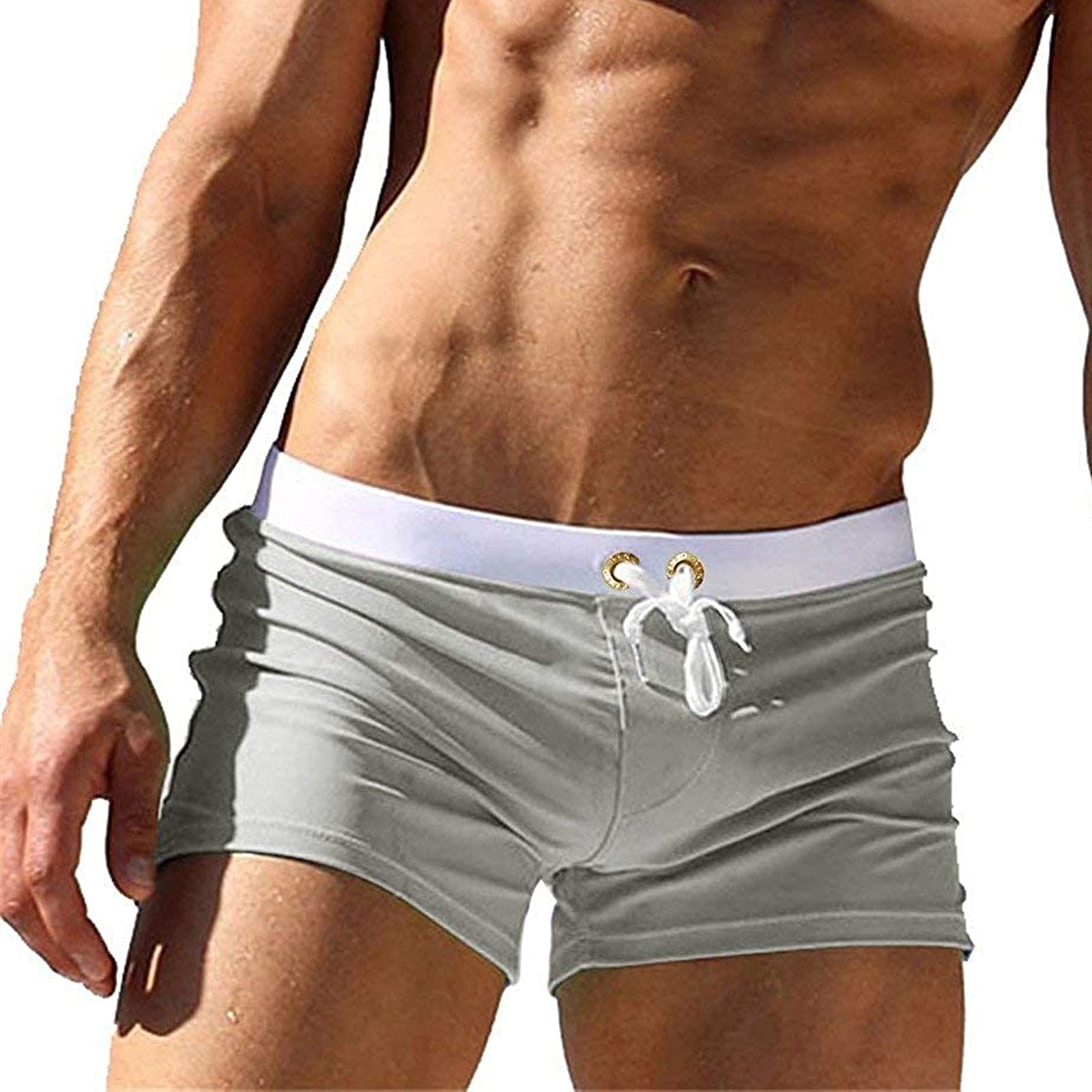 **Men's Quick Dry Board Shorts - Solid Color Fashion Swim Trunks for Beach, Surfing & Swimming | Comfortable & Stylish Swimwear for Outdoor Activities**