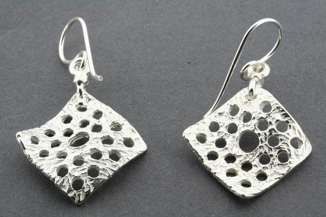 Elegant Curved Diamond Cutout Circle Earrings in Sterling Silver - Perfect for Parties, Weddings & Special Occasions