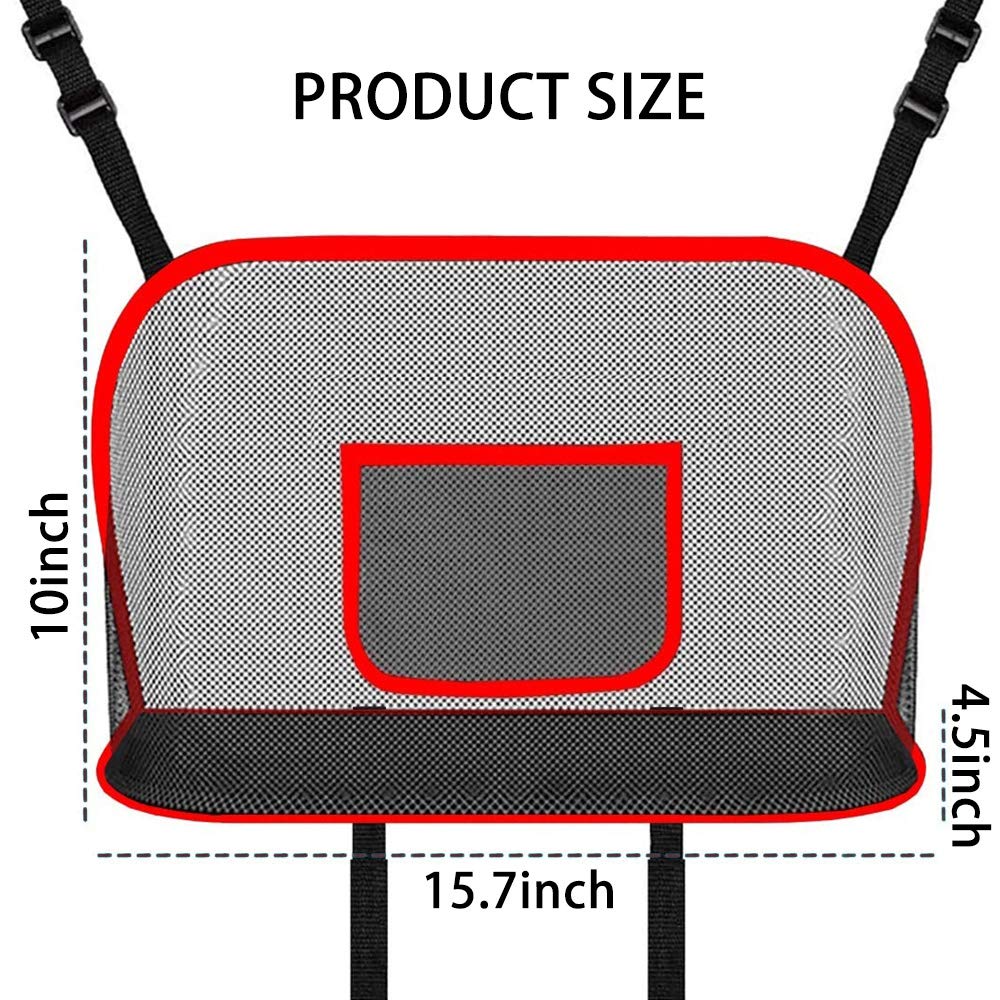 Car Seat Organizer - Mesh Handbag Holder & Backseat Storage Net for Cars (Red) | Perfect for Purse, Toys, Snacks & Travel Essentials