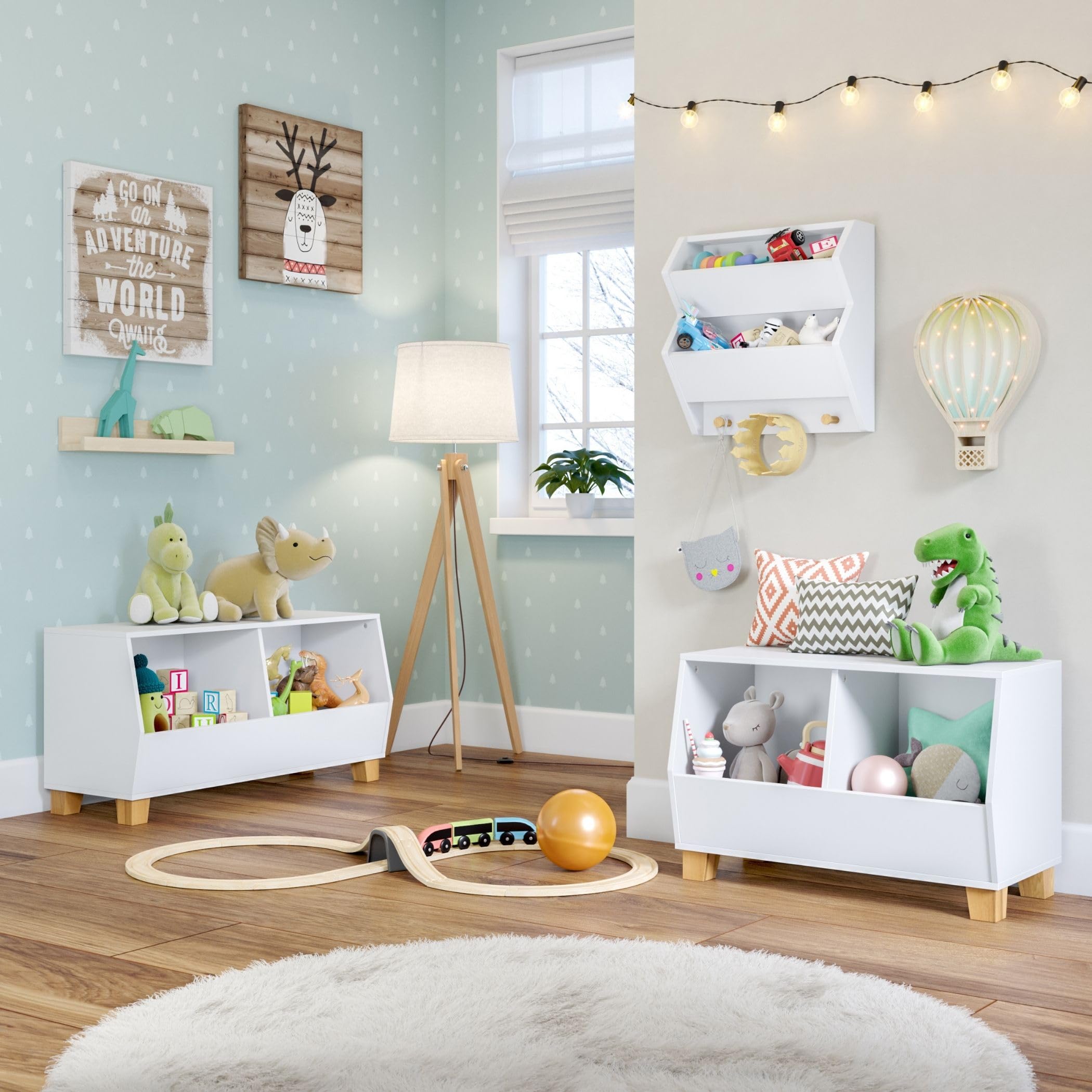 RiverRidge Kids Toy Storage Organizer with 2 Compartments - 27