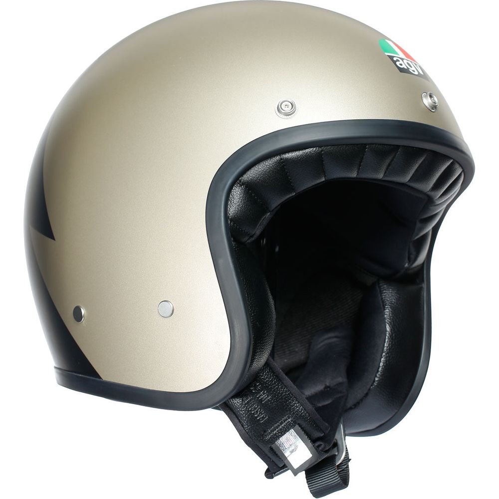 AGV X70 Volt Champagne & Black Full Face Motorcycle Helmet - DOT & ECE Certified for Racing & Street Riding