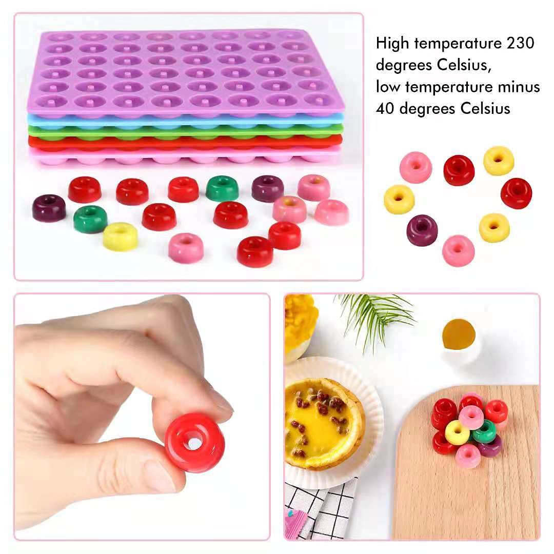 5 Pack Silicone Donut Candy Molds - Nonstick Ring Gummy Chocolate Jelly Ice Cube Candy Praline Caramel Ganache Mold for Baking, Cake Decorating & DIY Snacks - Perfect for Parties, Holidays & Gift Making