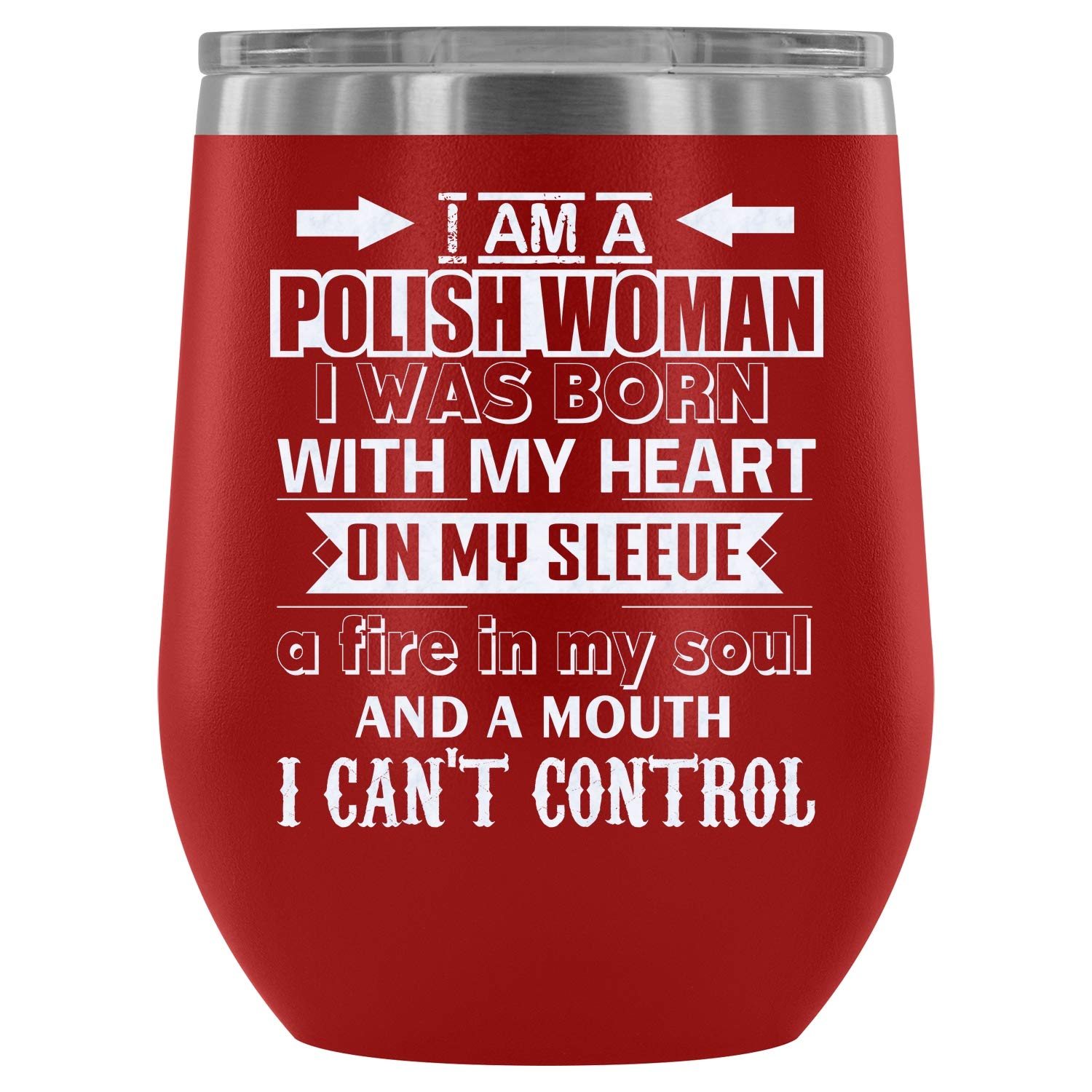 Stainless Steel Vacuum Insulated Stemless Wine Tumbler - 12Oz Insulated Wine Glass with Lid, Leakproof & Shatterproof - Perfect for Red Wine, Outdoor Picnics, Parties & Gifts (Red)