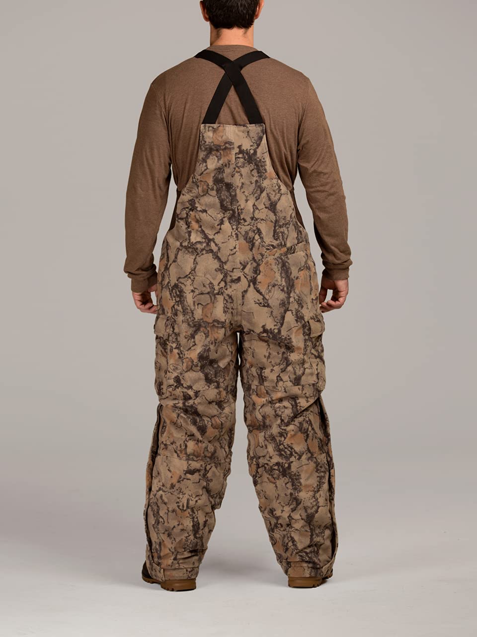 Natural Gear Windproof Fleece Bibs for Men - Insulated Winterceptor Hunting Overalls with Camo Pattern | Waterproof & Windproof for Cold Weather Hunting, Fishing & Outdoor Activities