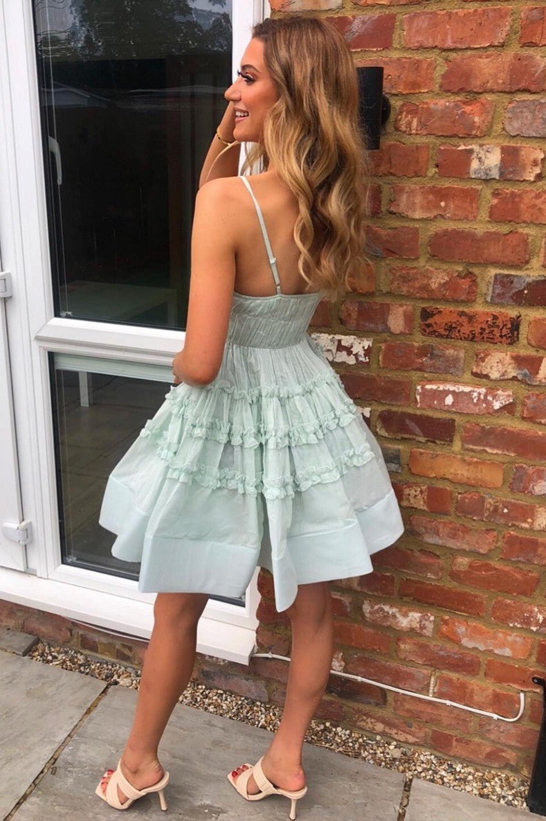 Bethan Cotton Mini Dress in Sage Green - Casual Summer Dress for Women, Perfect for Beach, Brunch, and Date Nights