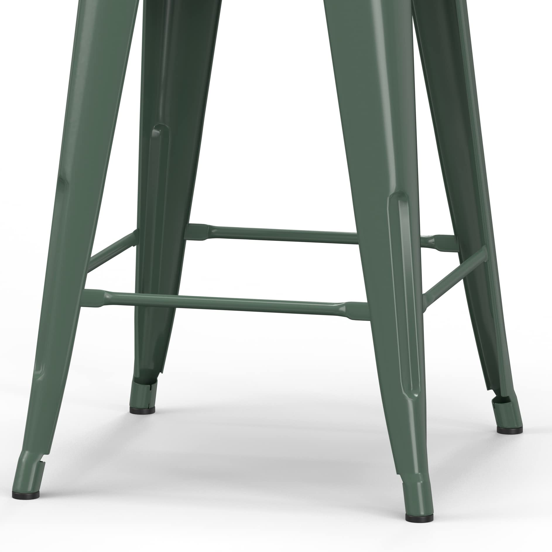 SIMPLIHOME Rayne 24 Inch Metal Counter Height Bar Stools, Set of 4, Deep Sage Green - Modern Kitchen Island & Dining Room Stools for Breakfast Nook, Bar Counter & Home Decor