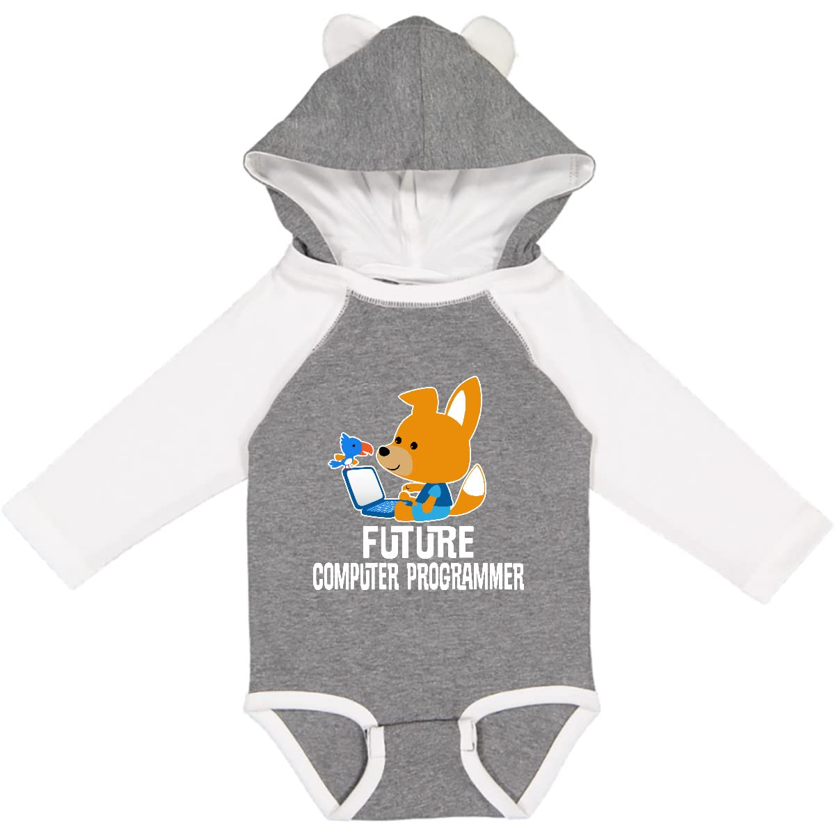 Inktastic Future Computer Programmer Long Sleeve Baby Bodysuit - Cute Coding Outfit for Infants & Toddlers - Perfect for Tech-Themed Baby Showers, First Birthday Parties & Programmer Parents