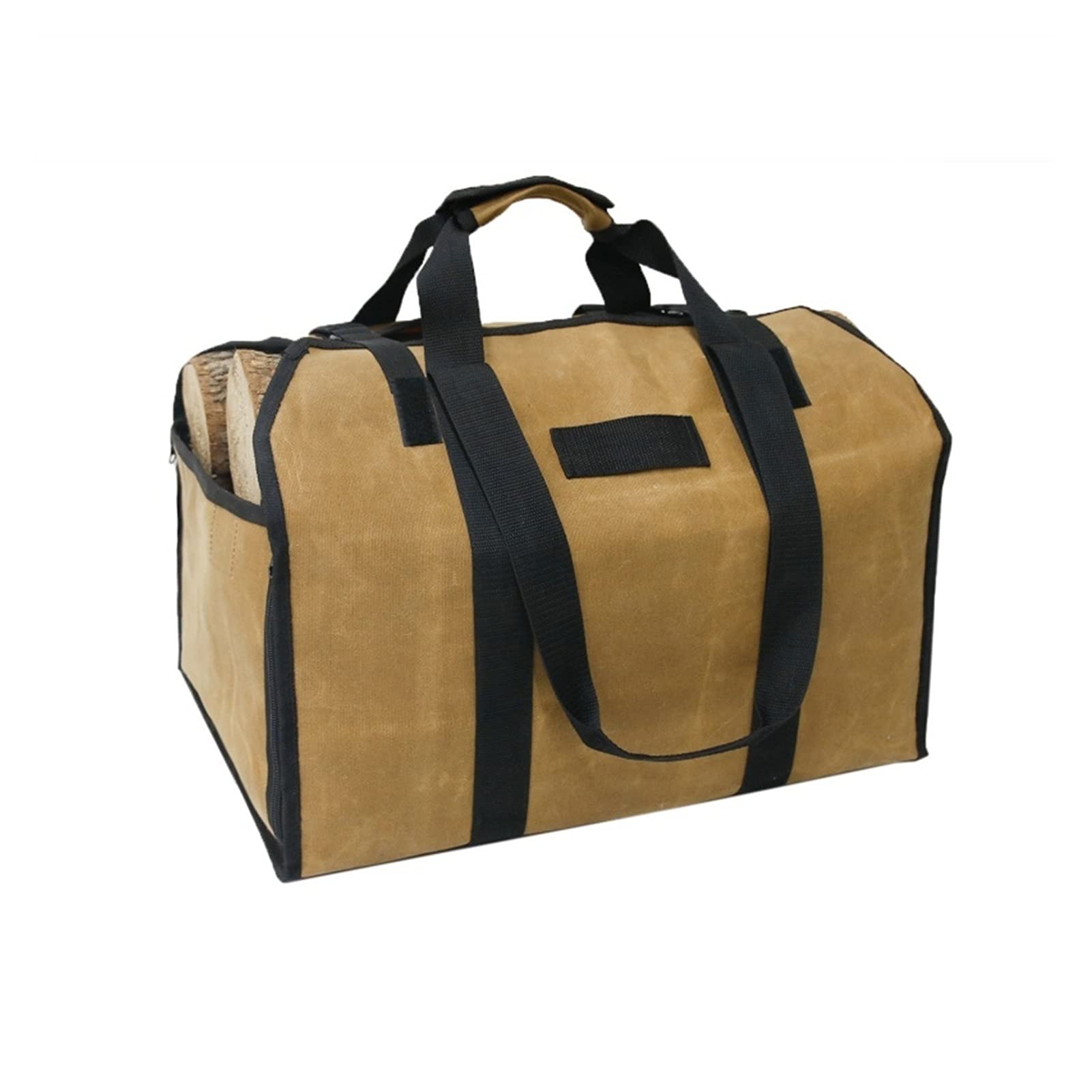 WENMENGWF Heavy Duty Canvas Firewood Carrier Bag - Portable Wood Log Holder for Camping, Fireplace & Outdoor Use - Durable Camping Storage Tote with Handles for Firewood Transport