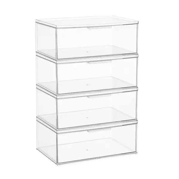 iDesign Stackable Drawers - The Home Edit Organizer for Closet, Bathroom & Office Storage - Clear Plastic Drawers for Makeup, Jewelry, and Small Items