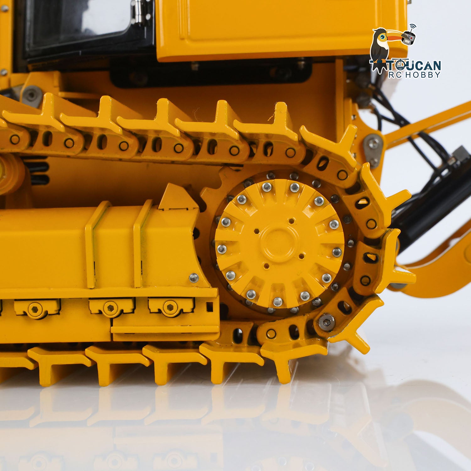 1/12 Scale RC Hydraulic Bulldozer D3 - Metal Remote Control Construction Vehicle with 4CH Valve, LED Lights & Sound Effects | Flysky ST8 Radio | Engineering Toy for Adults & Kids | Perfect for Construction Site Play, STEM Learning & Collector's Display