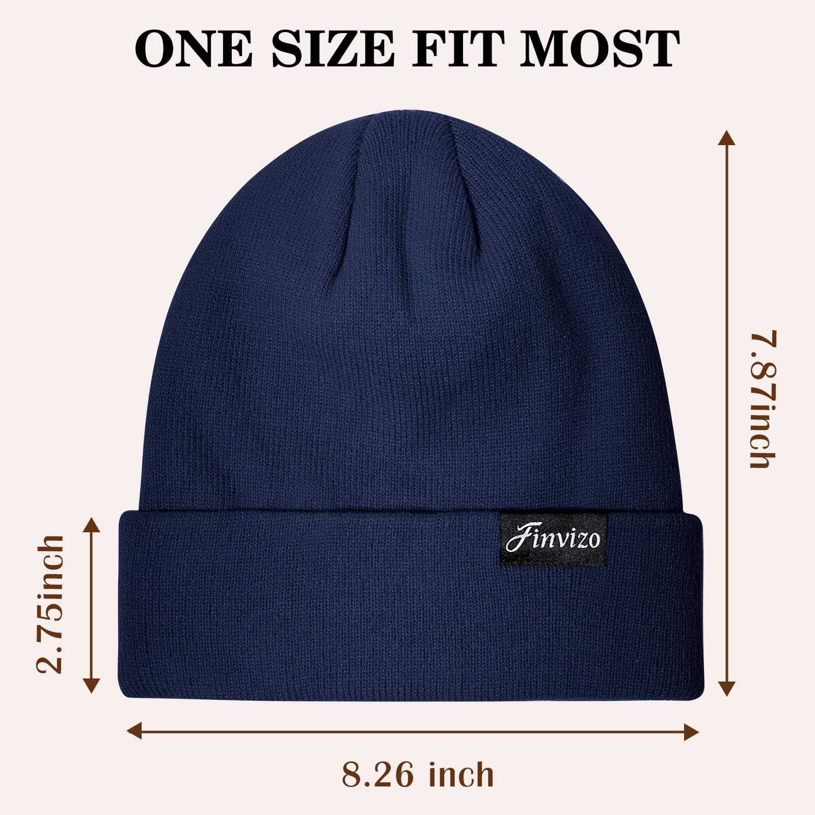 4 Pack Unisex Winter Beanie Hats for Men & Women - Warm Knit Cuffed Skull Caps for Cold Weather | Perfect for Skiing, Snowboarding & Outdoor Activities