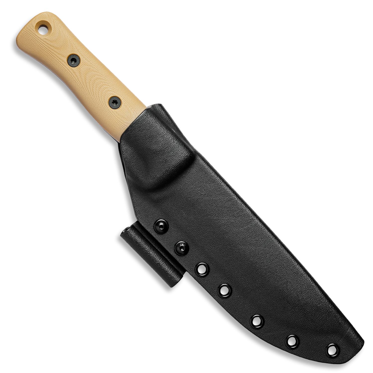 BLEM F6 Leuku Survival Knife - CPM 3V Steel, Acid Stonewash Finish, Coyote Tan G10 Handle - Perfect for Bushcraft, Camping & Outdoor Adventures