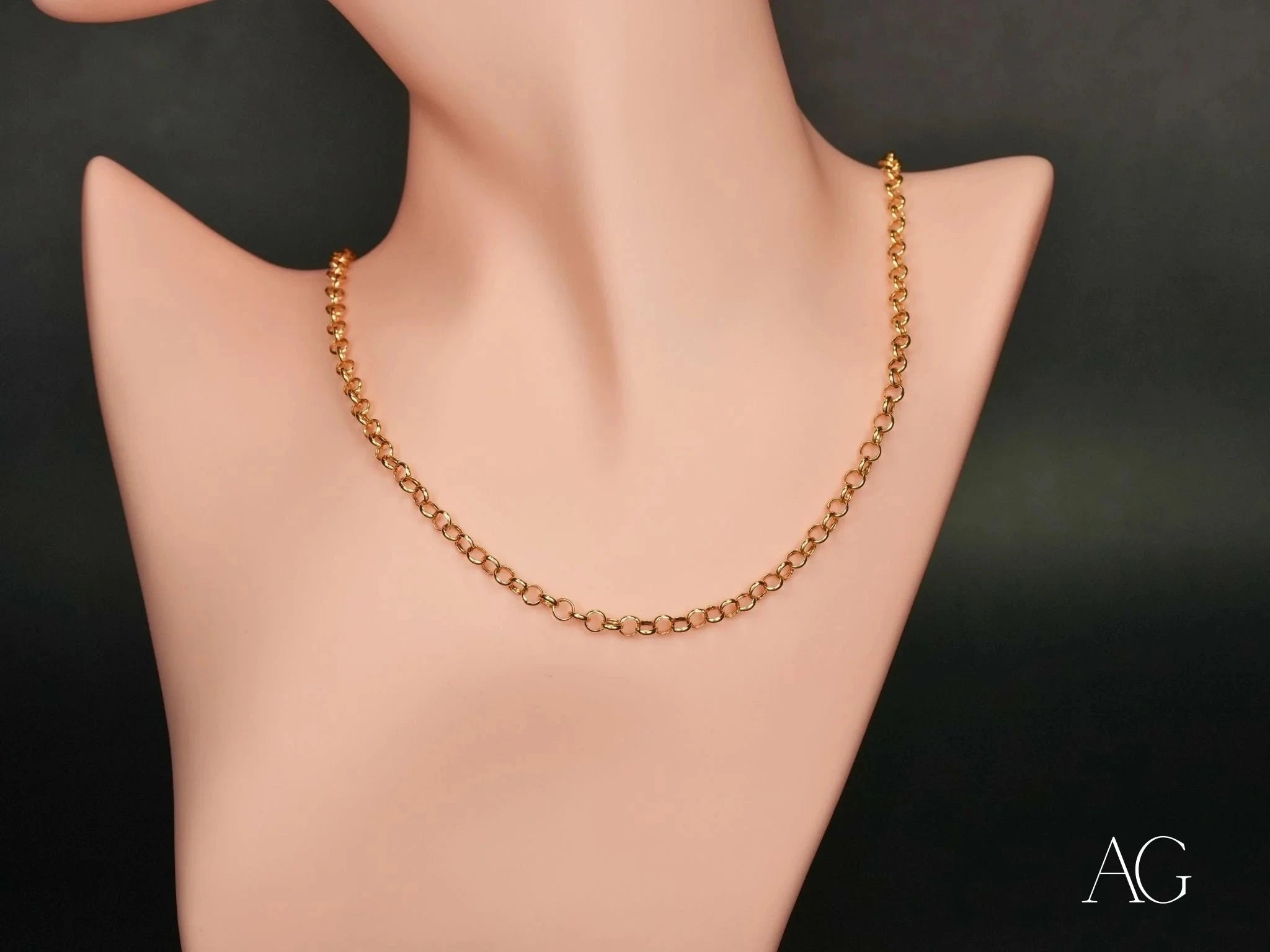 18K Gold Rolo Chain Necklace - 4mm Bold Round Link Jewelry for Women, Men | Perfect for Everyday Wear, Gifts & Special Occasions