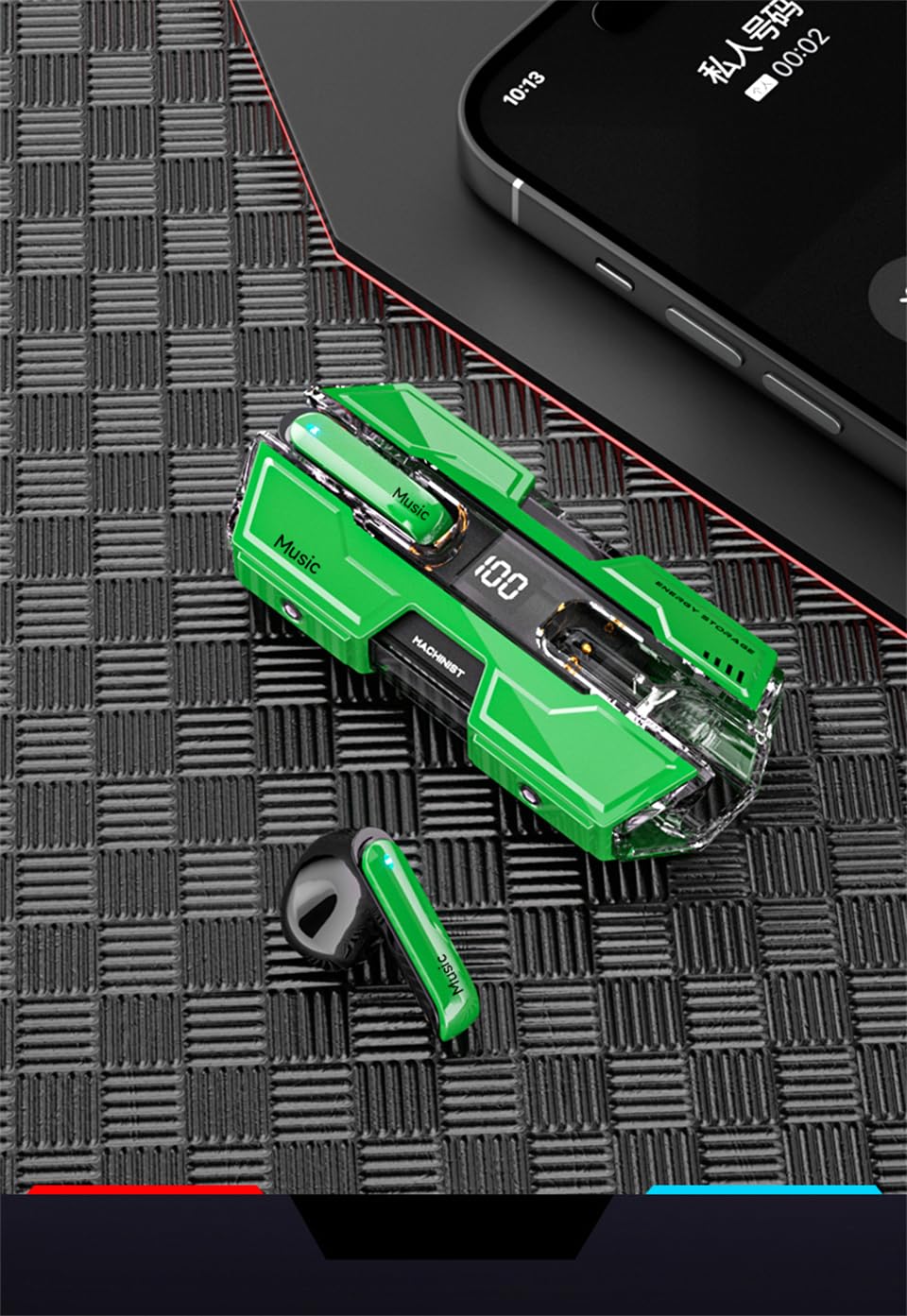 Bluetooth 5.4 Wireless Earbuds with Ear Hooks - 50H Playtime, Deep Bass, IPX7 Waterproof Sport Headphones for Running, Workout & Gym - Secure Fit Over-Ear Wireless Earphones (Green)
