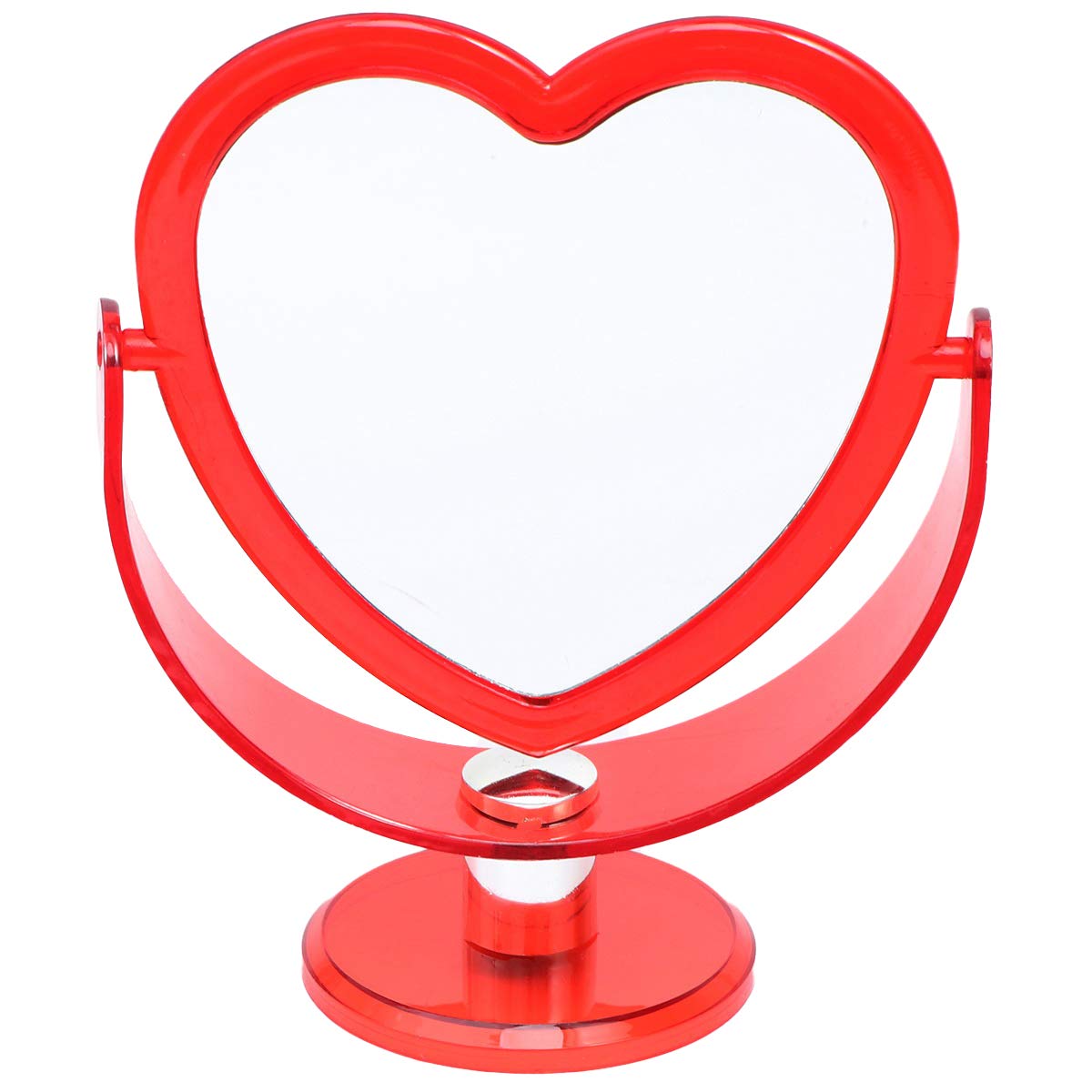 FRCOLOR Vintage Vanity Mirror with Fragrance Diffuser - Heart-Shaped Desktop Makeup Mirror for Women, Red Small Mirror for Dressing Table, Perfect for Home & Travel Use