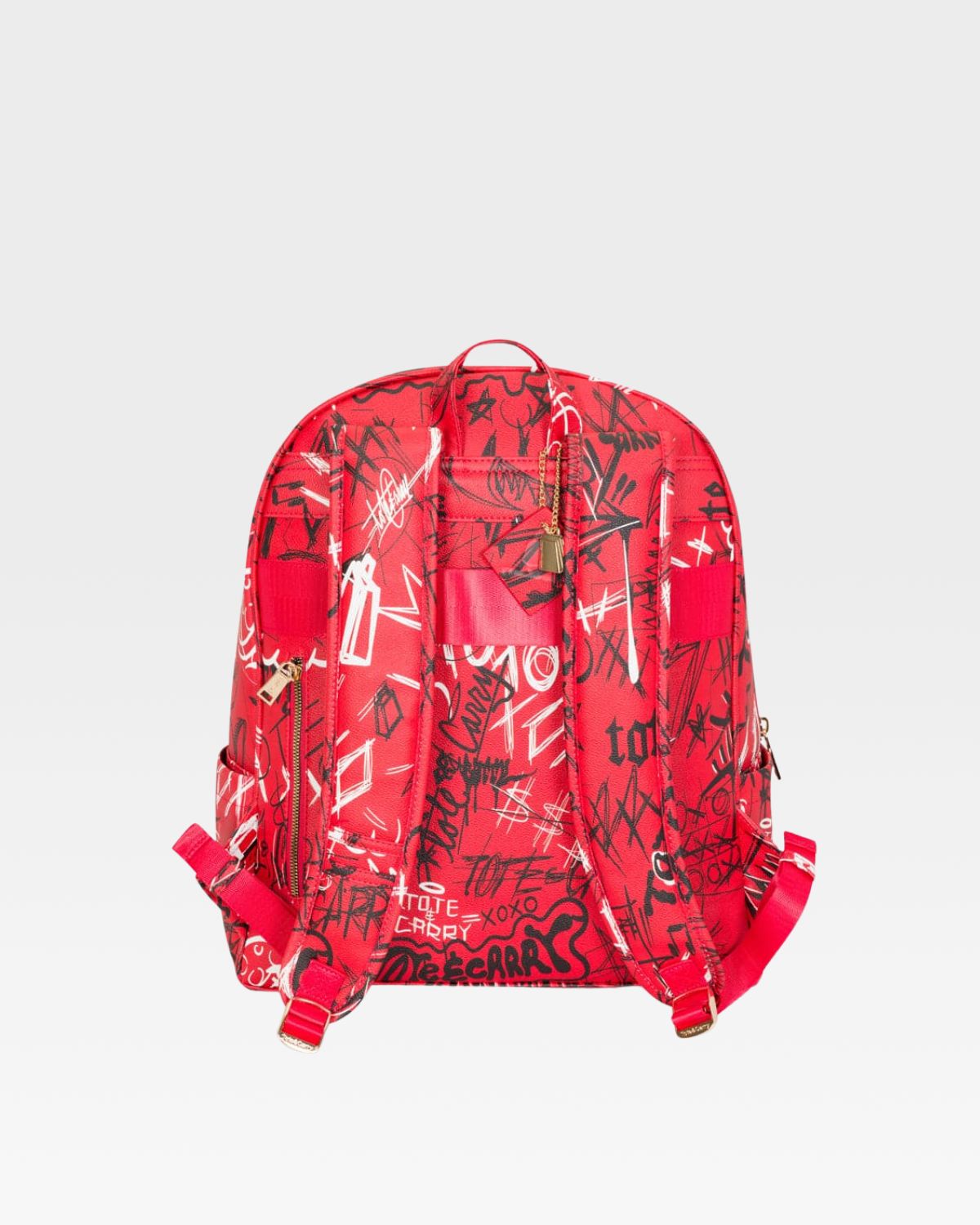 Red Graffiti Tombstone Roller Duffle Bag Set - Perfect for Travel, Gym & Skateboarding Accessories