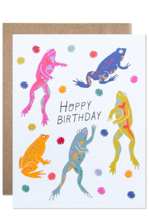 Funny Hoppy Birthday Card - Cute Frog Greeting Card for Birthday Wishes - Perfect for Friends, Family & Coworkers