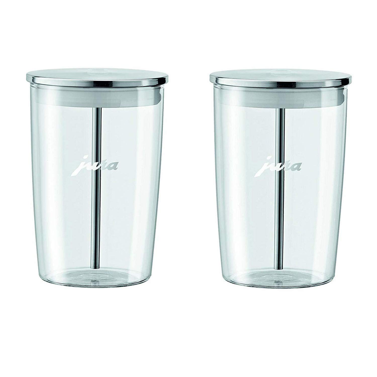Jura 72570 Clear Glass Milk Container - Pack of 2 | Perfect for Coffee Machines & Refrigerator Storage | Durable & Dishwasher Safe