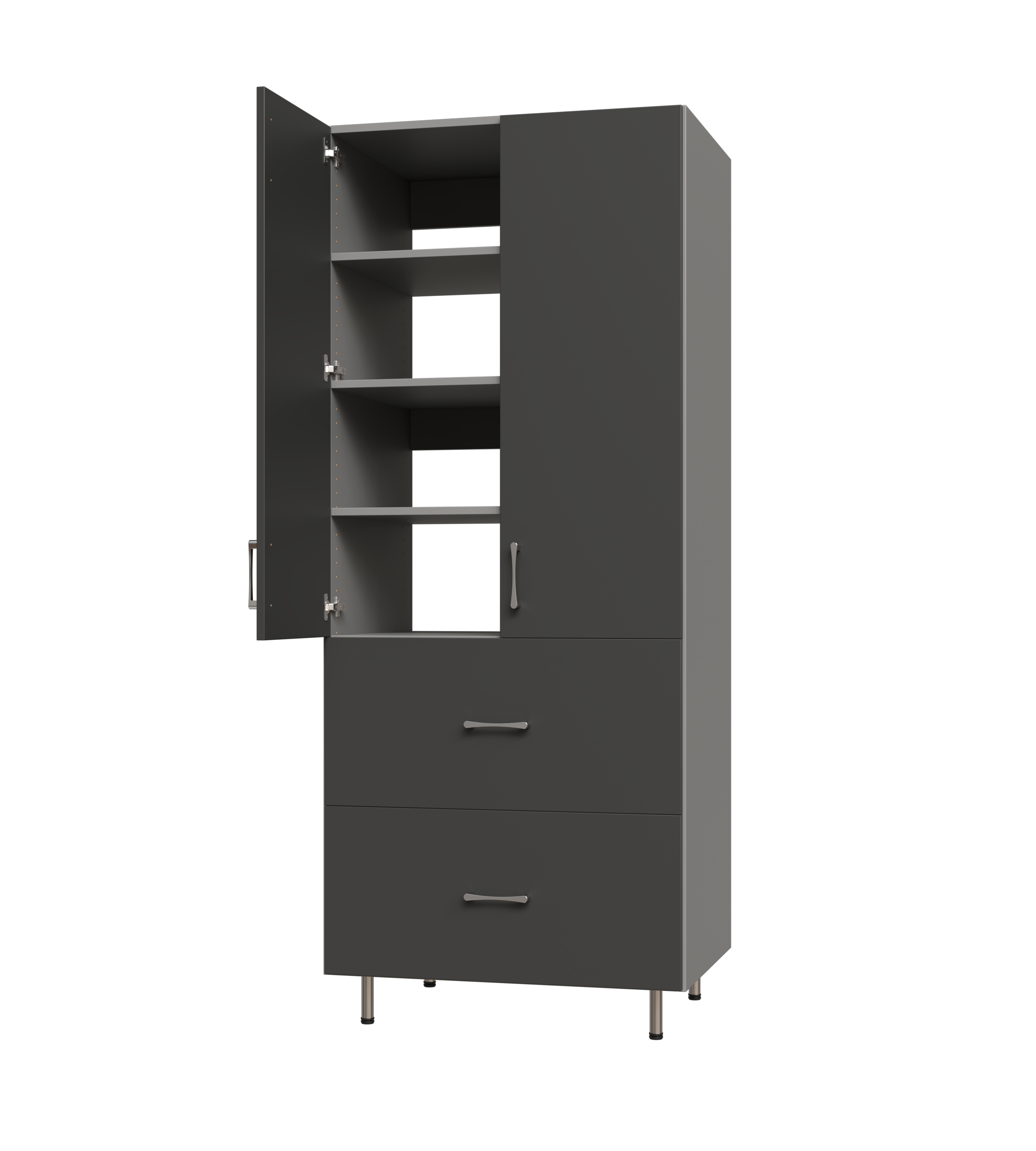 Garage Overhead Storage Cabinet - 2 Drawer Tall Shelf Tower Organizer for Tools, Sports Gear & Home Supplies | Space-Saving Garage Organization Solution