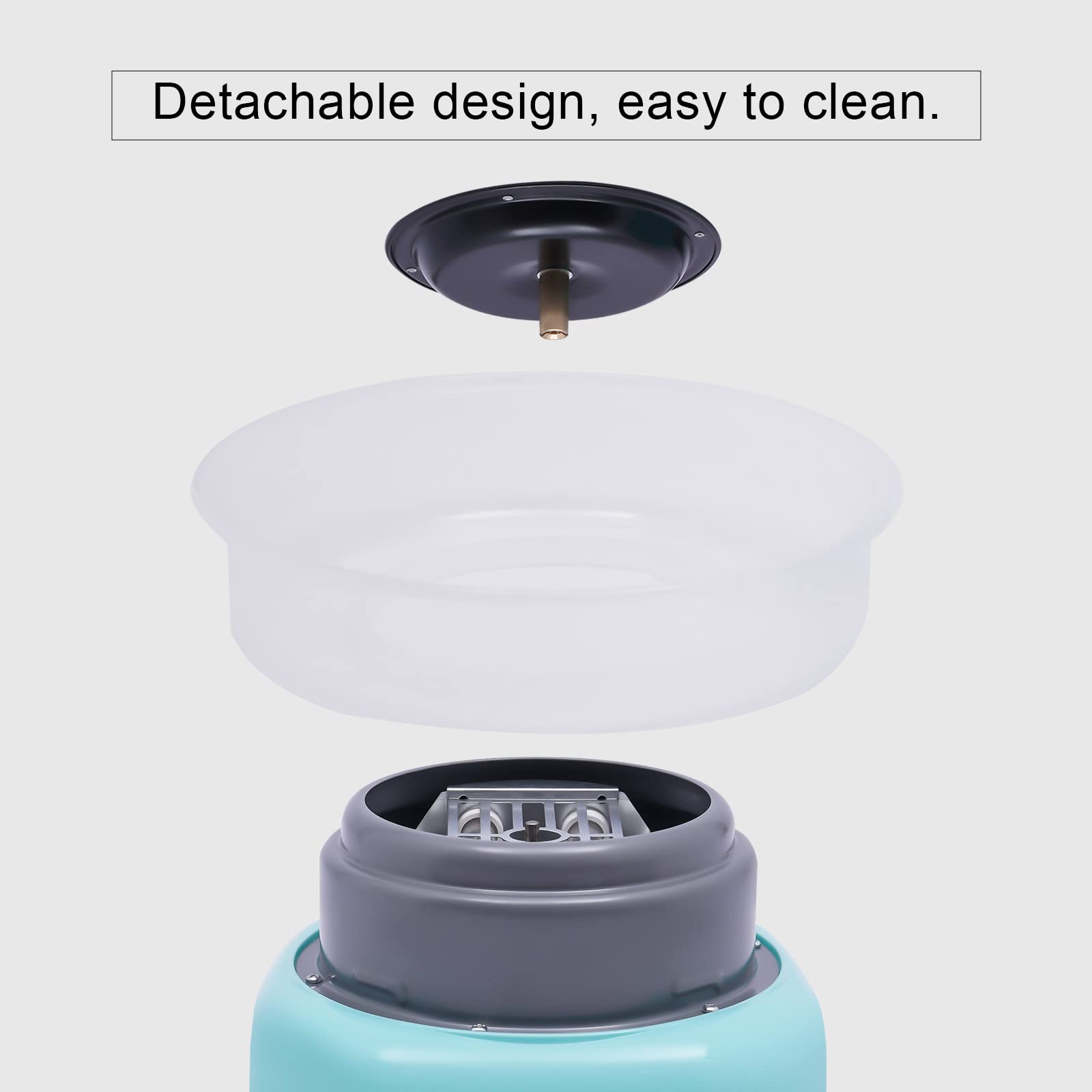 Blue Cotton Candy Machine for Home - Fast Heating Electric Candy Floss Maker with Splash Prevention Bowl, Sugar Scoop & Candy Sticks - Easy to Use for Parties, Events & Family Fun