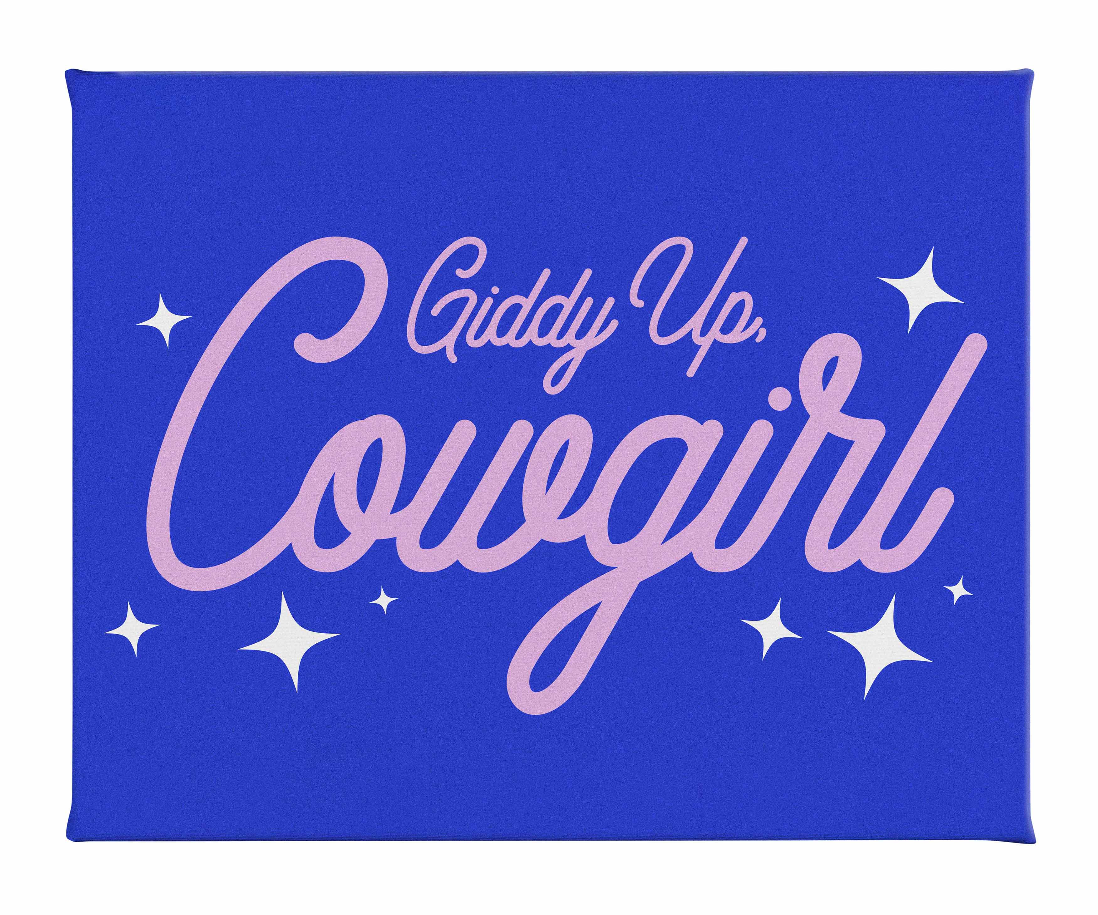 Giddy Up Cowgirl B Gallery Wrapped Canvas - Western Wall Art Decor for Living Room, Bedroom & Office