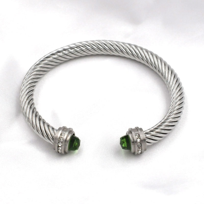 Twisted Cable Wire Bangle Cuff Bracelets for Women - Fashion Jewelry for Casual & Formal Wear - Perfect for Office, Party & Everyday Accessories