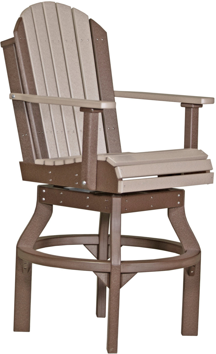Premium Adirondack Swivel Bar Stool - Outdoor Patio & Deck Dining Chair - Heavy Duty Weather-Resistant Rotating Bar Height Stool for Backyard, Poolside & Garden Relaxation