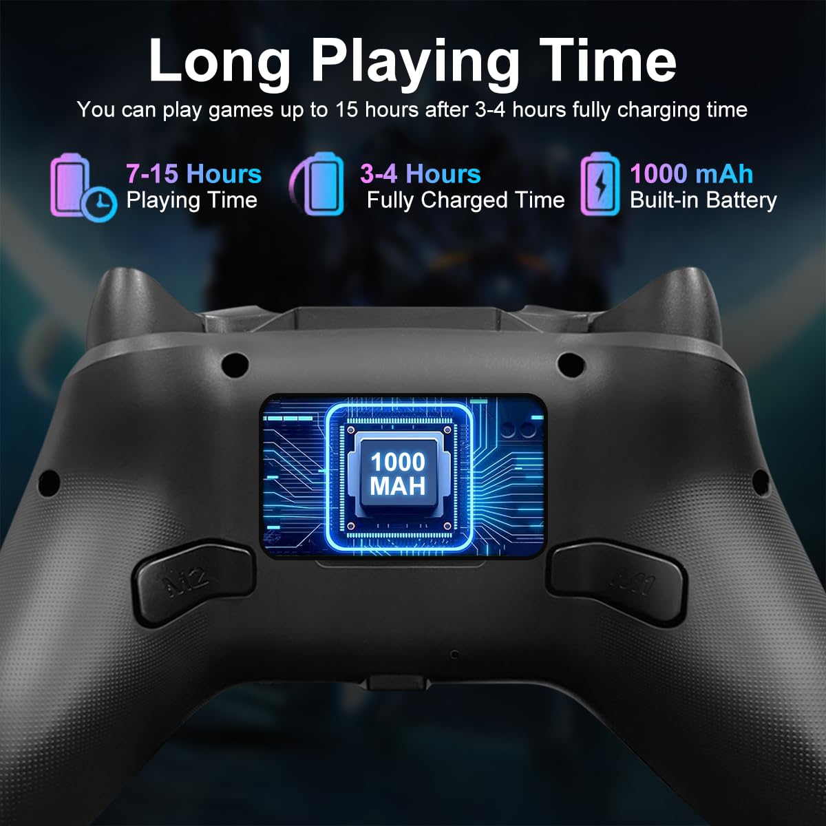 Wireless Xbox One Controller with RGB LED Lights, 2.4GHz Connection, 3.5mm Headphone Jack & 1000mAh Battery - Compatible with Xbox One S/X & Series S/X - Turbo Function - Black - Perfect for Gaming, Streaming & Multiplayer Sessions