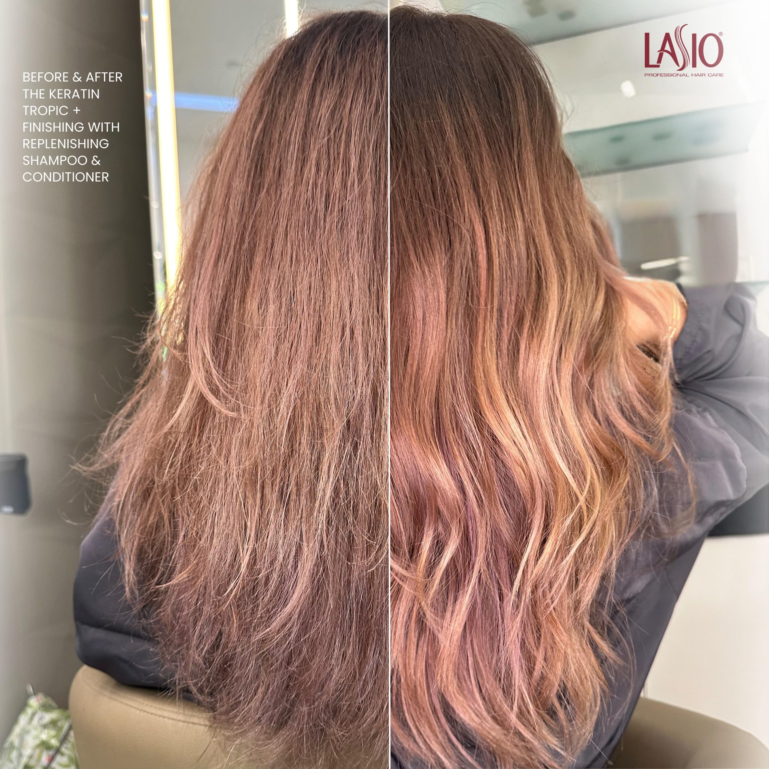 Lasio Keratin-Infused HYPERSILK Shampoo & Conditioner Set - Sulfate Free, 12.34 Fl Oz - Repair & Restore Damaged Hair with Keratin Treatment - Perfect for Dry, Frizzy & Color-Treated Hair - Salon Quality Hair Care at Home