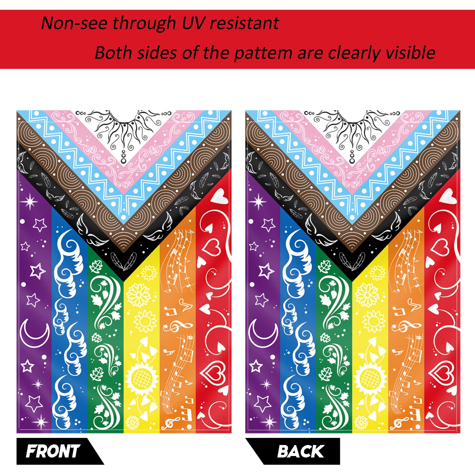 LGBTQ Pride Flag - 12x18 Inch Double Sided Bisexual Gay Transgender Inclusive Progress Rainbow Garden Yard Flag with Original Cute Print Design | Perfect for Pride Month, LGBTQ+ Events, Home & Yard Decor