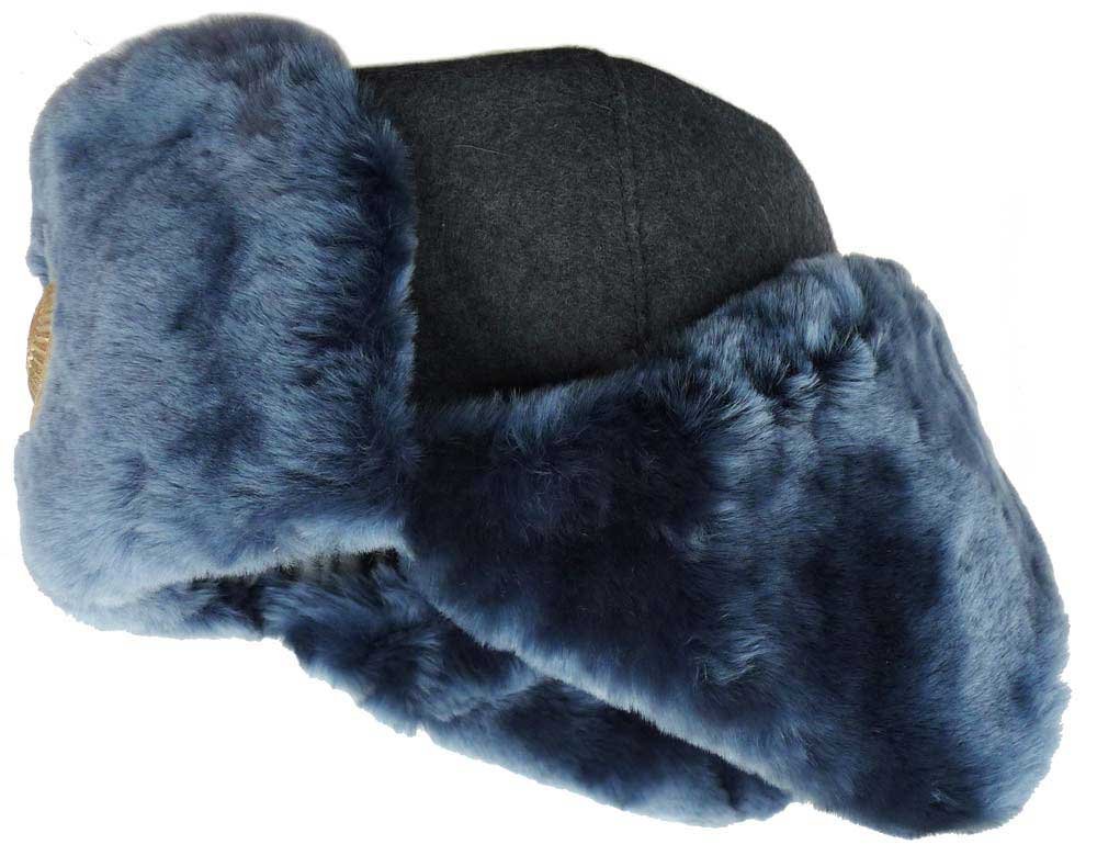 Russian Police Style Sheepskin Winter Hat with Eagle Badge - Warm Military Ushanka for Cold Weather, Outdoor Activities & Cosplay