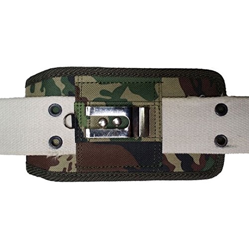 AISCELL Belt Holster Metal Clip Case - Rugged Camouflage Nylon Pouch for iPhone 16 Pro Max/Plus, 15 Pro Max/Plus, 14 Pro Max/Plus, 13 Pro Max, 12 Pro Max - Compatible with Bulky Protective Cases | Perfect for Outdoor Activities, Hiking, Construction Work & Tactical Use