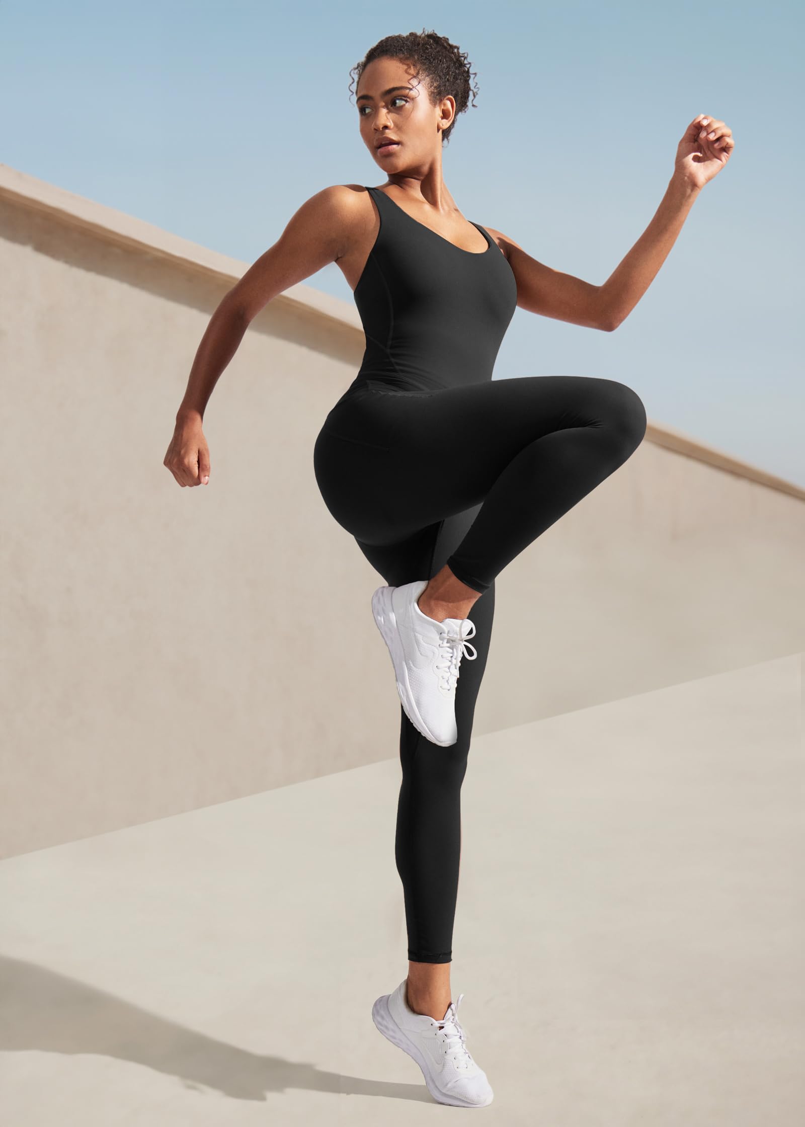 IUGA One Piece Jumpsuits for Women - Tummy Control Athletic Romper with Built-in Bras | Workout, Yoga & Running Outfit | Comfortable Bodycon Jumpsuit for Gym & Casual Wear